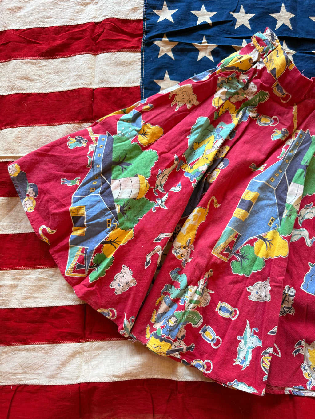 1950s printed western wagon skirt