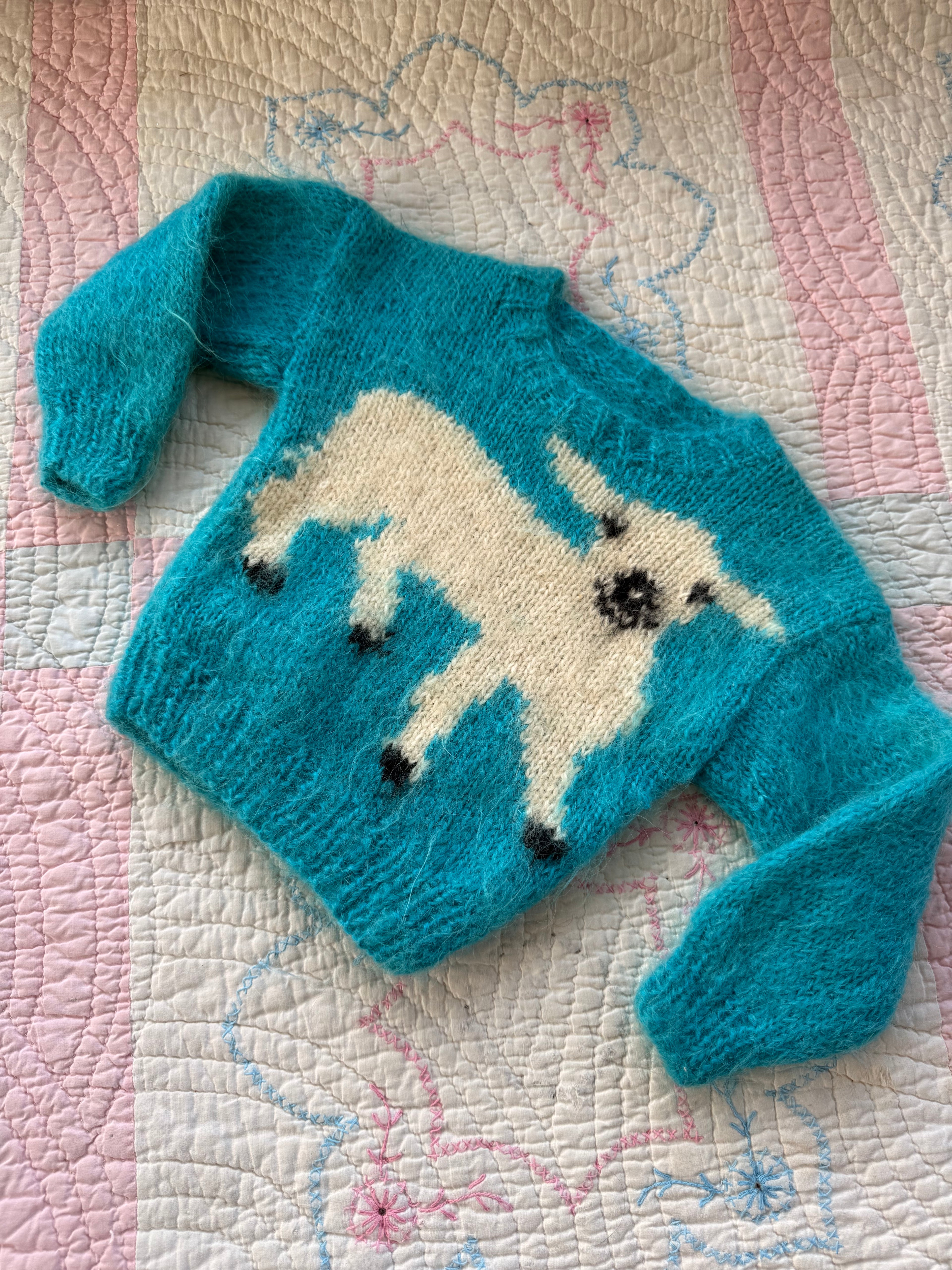 1960s lamb sweater, teal