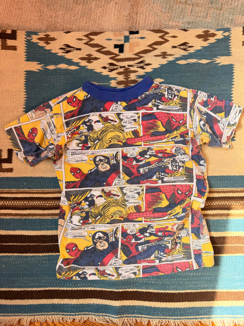 1970s captain america & spider - man comic strip tee