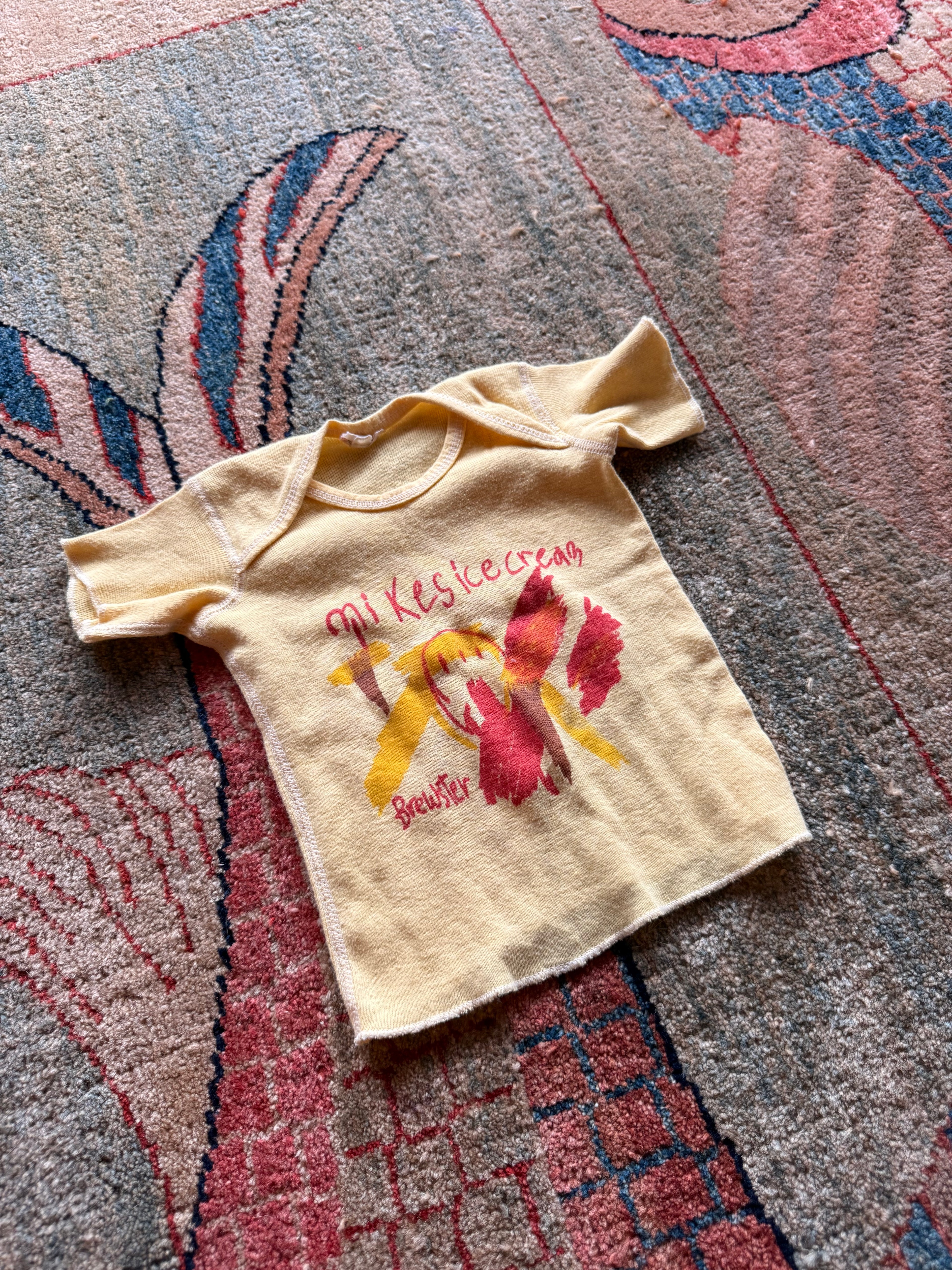 1980s mikes ice cream, brewster, massachusetts tee, yellow