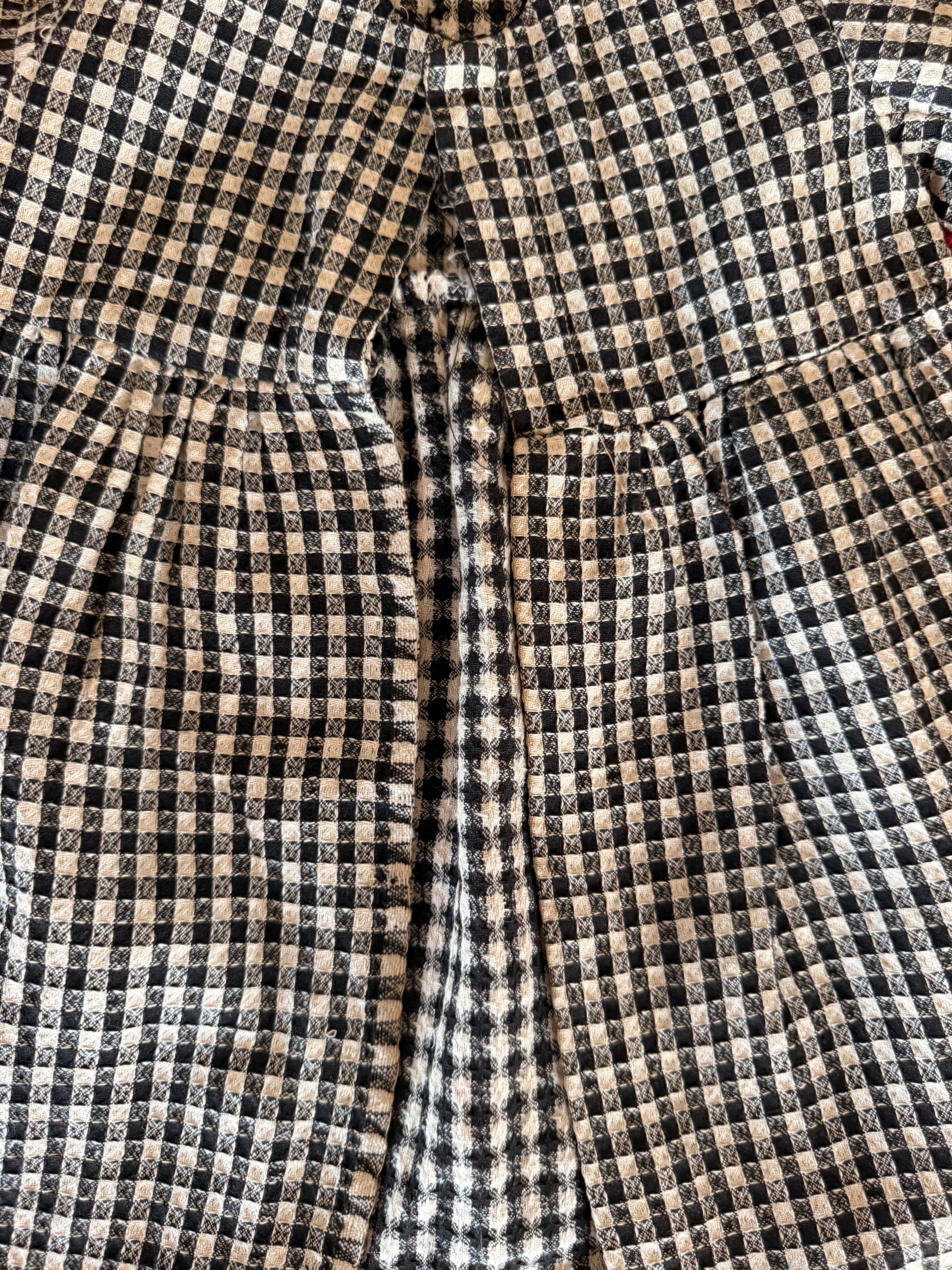 1930s black check house coat