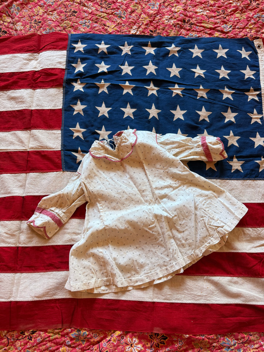 1900s calico newborn dress