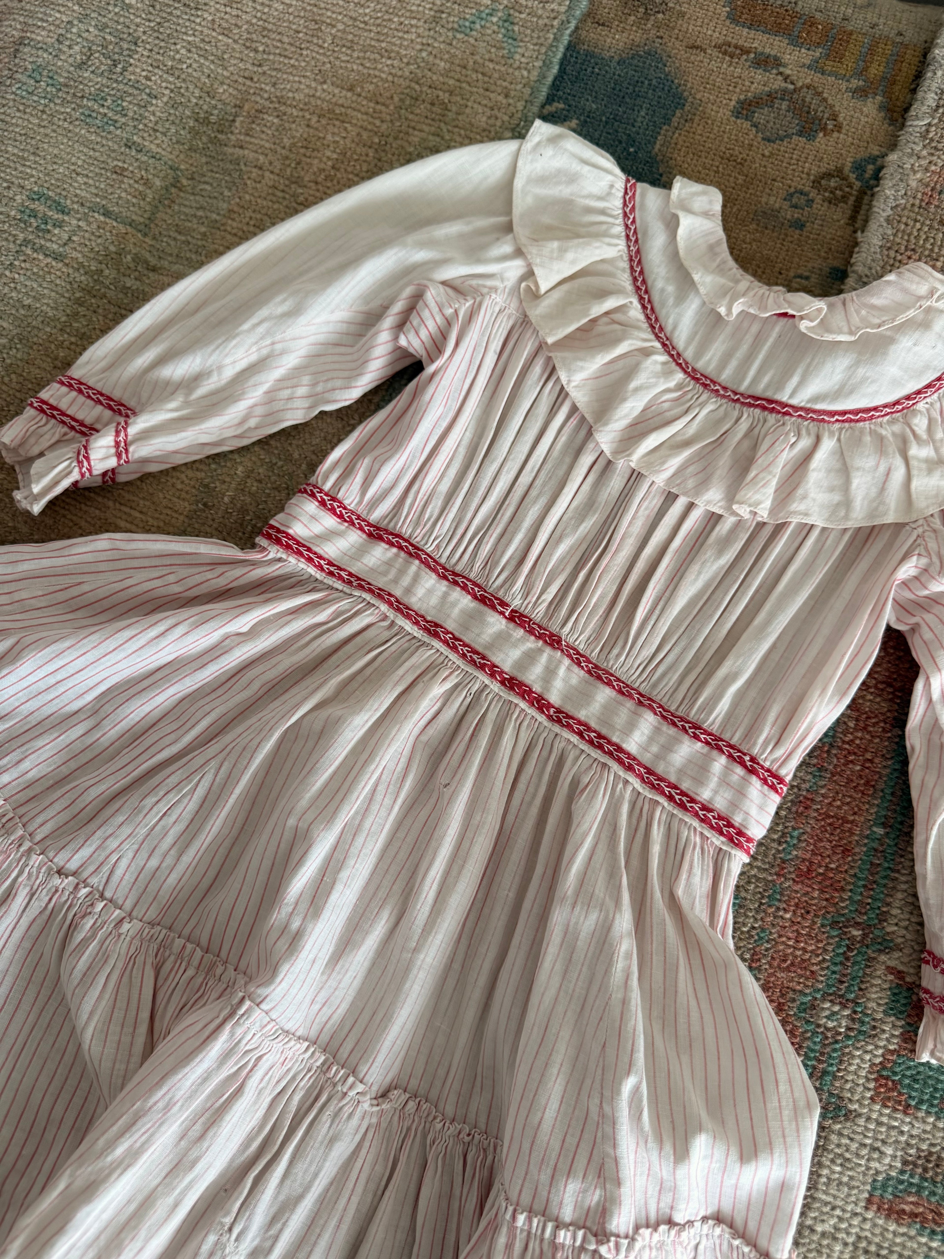1910s candy striped dress