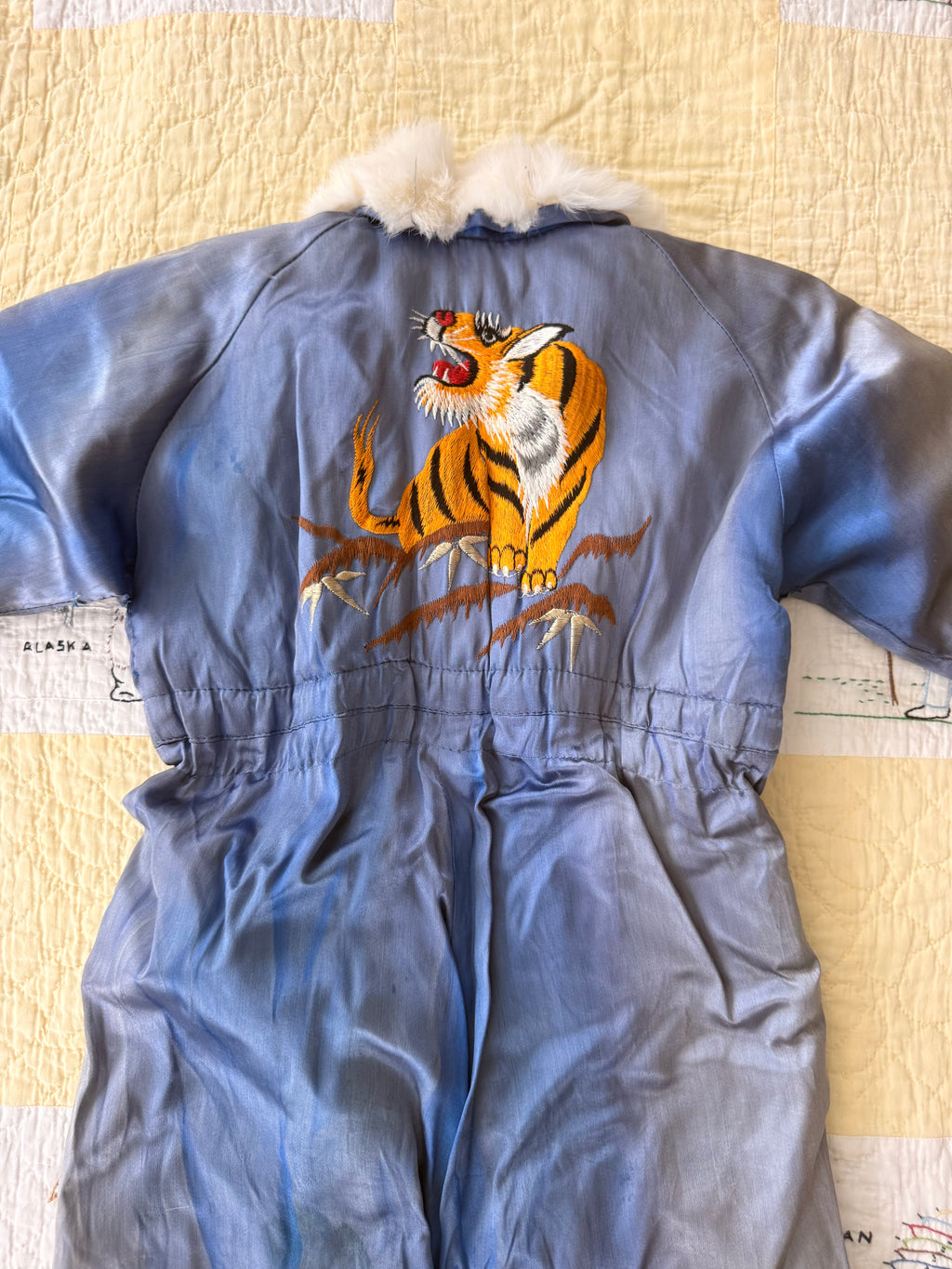 1940s japanese sukajan souvenir snowsuit, pluto & donald duck