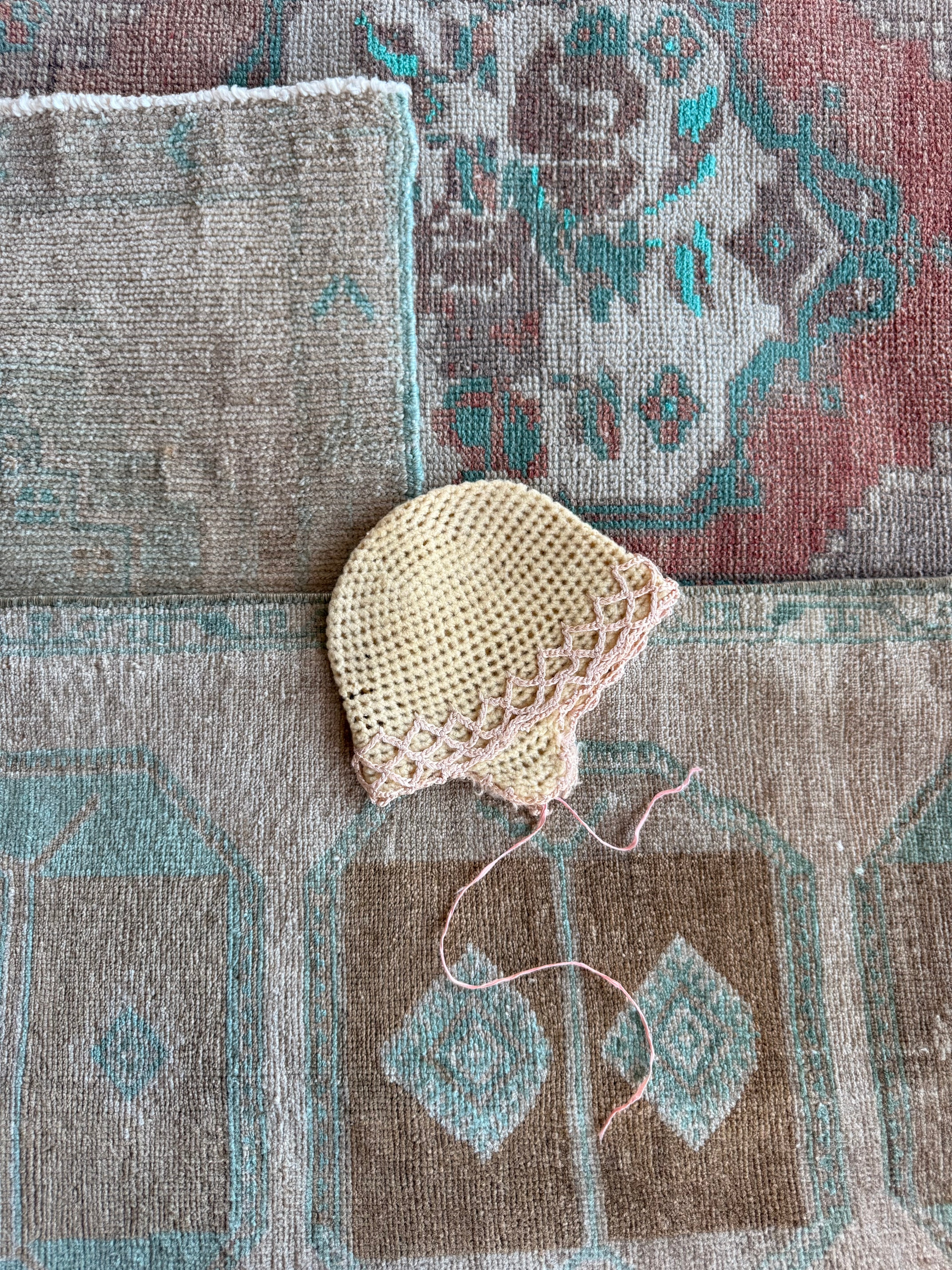 1920 knit baby bonnet