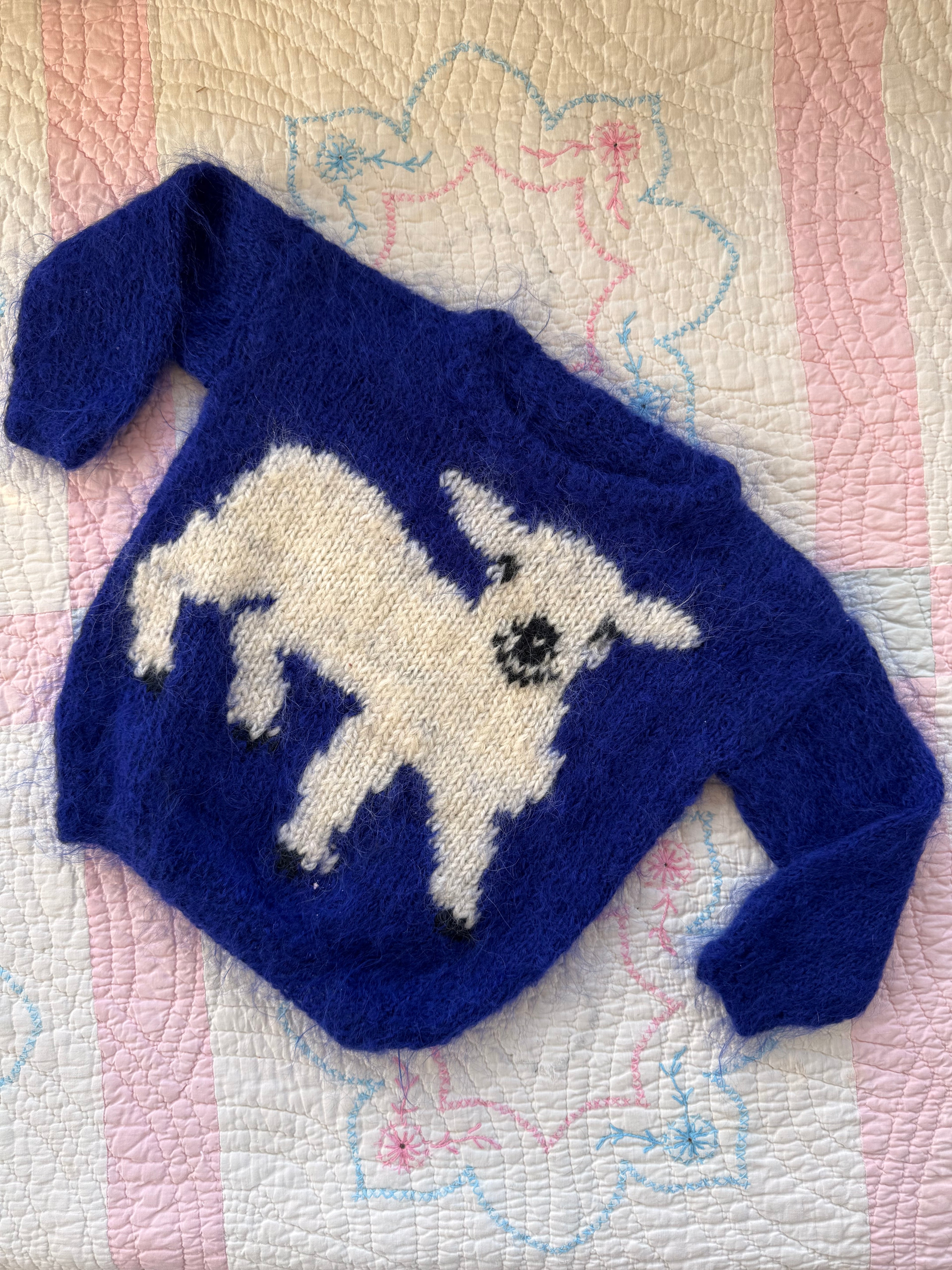1960s lamb sweater, navy