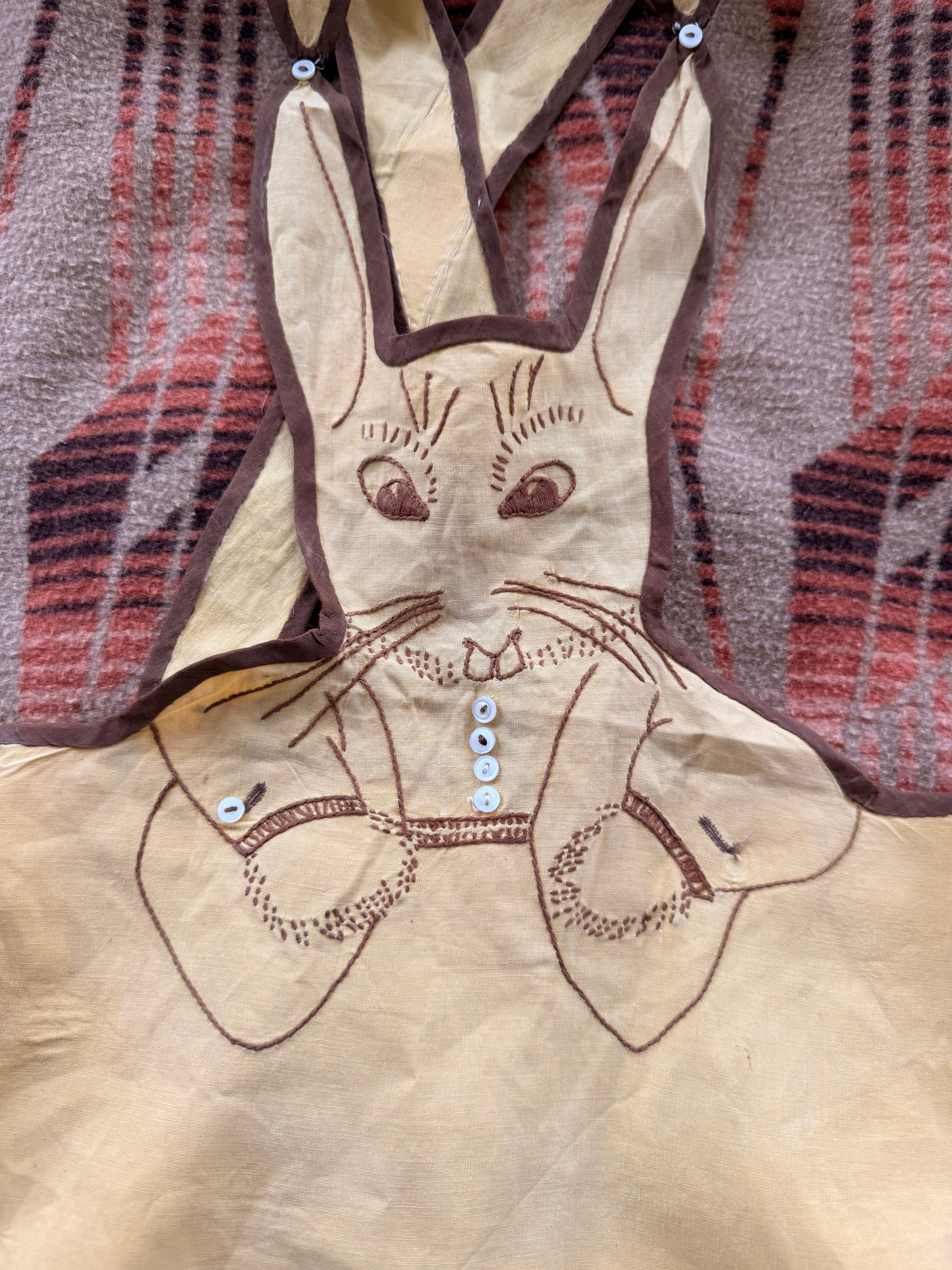 1950s embroidered mr bunny romper