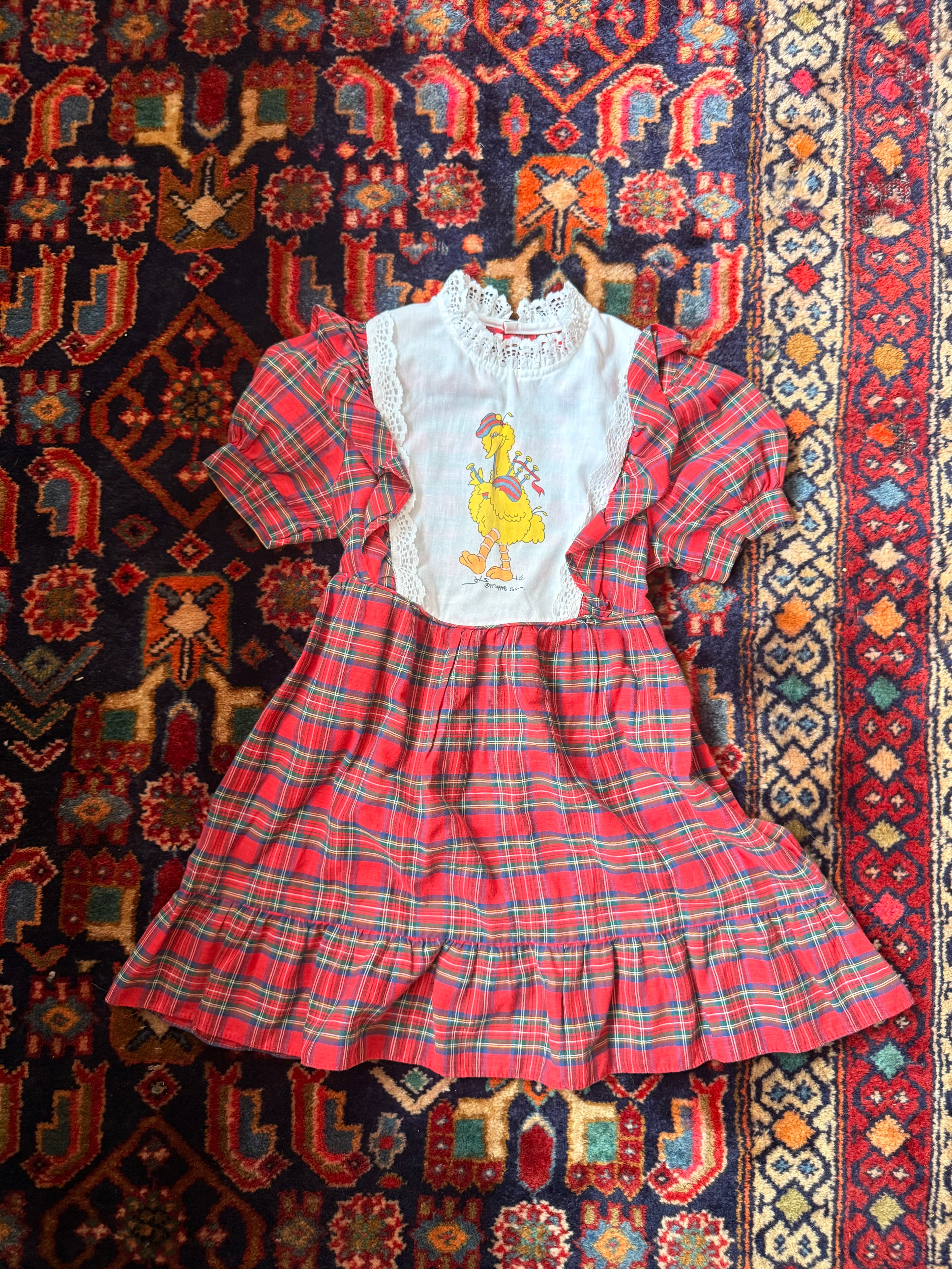 1970s sesame street bag pipe big bird dress