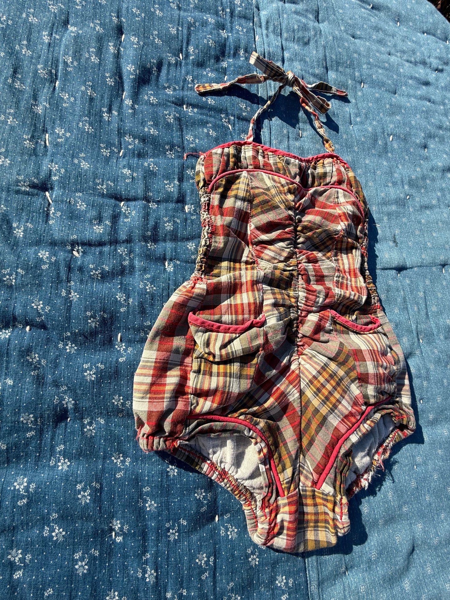 1950s plaid sun suit