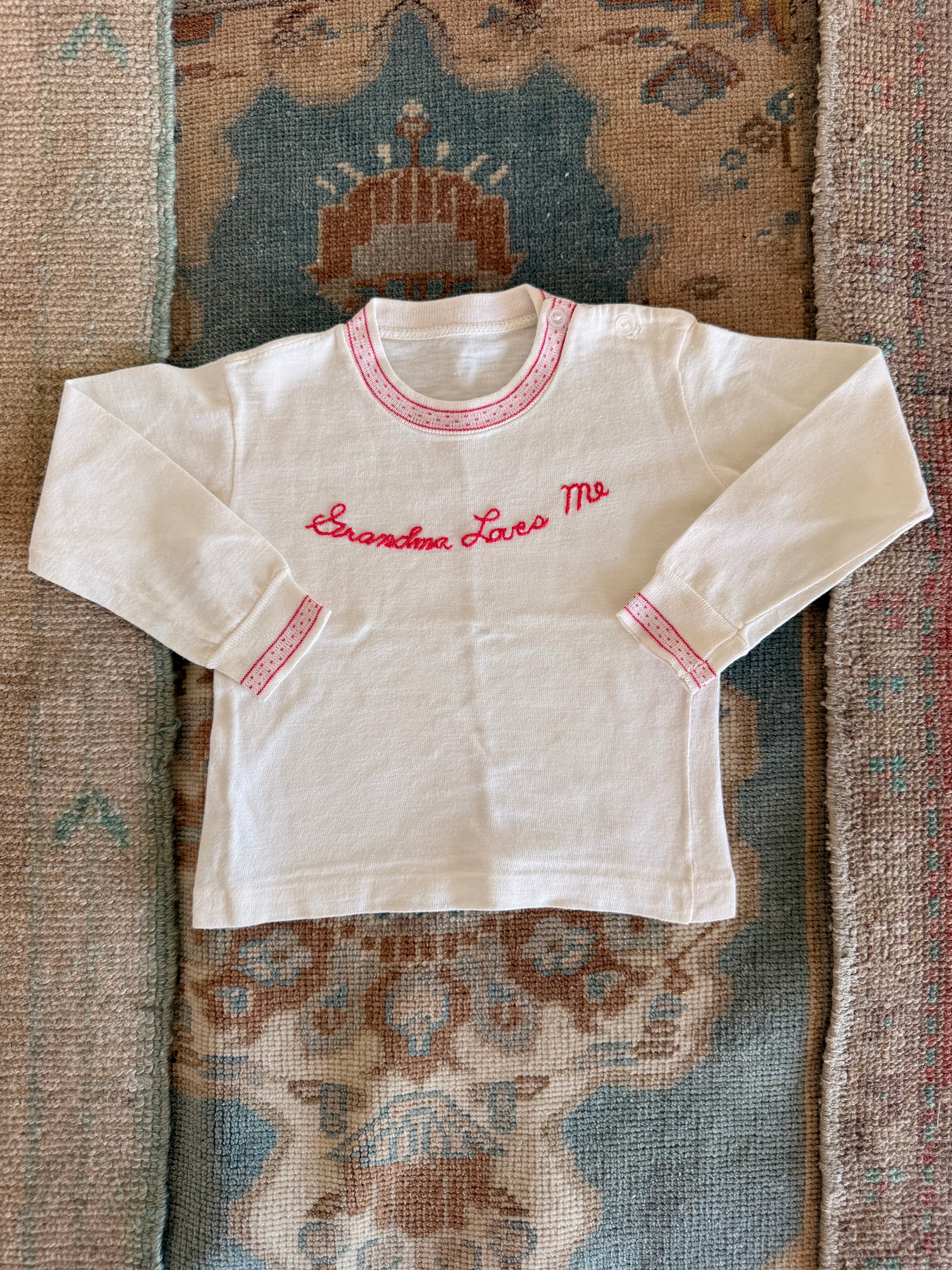 1950s ‘grandma loves me’ embroidered shirts