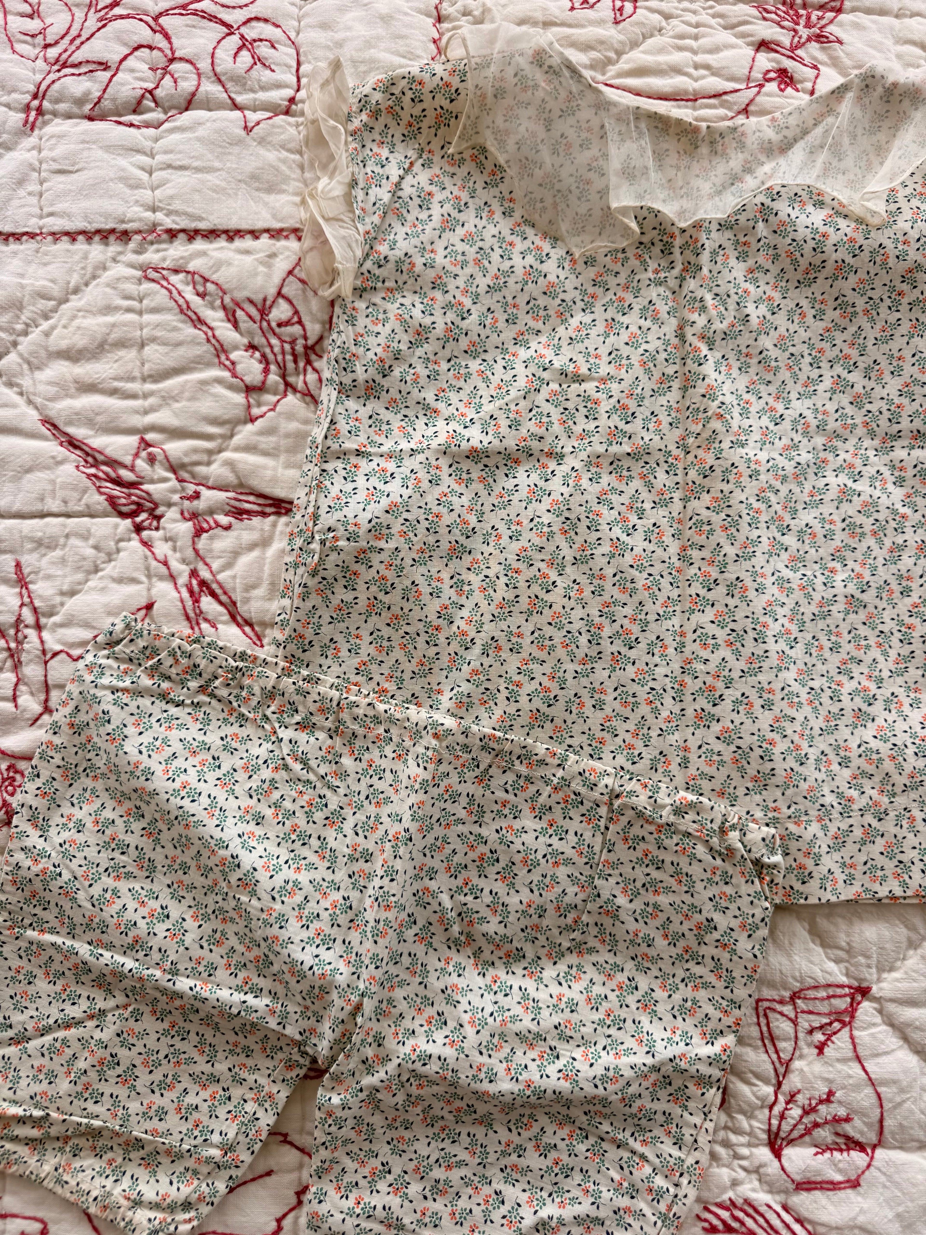 1930s green floral set