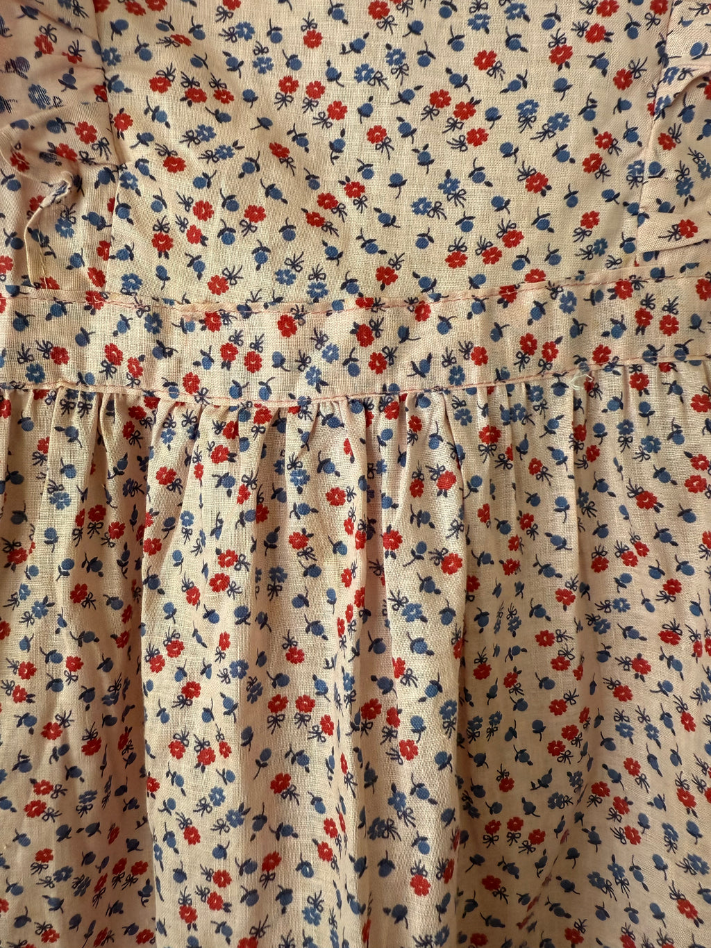 1940s floral apron dress