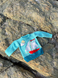 1960s hand knit sailboat sweater