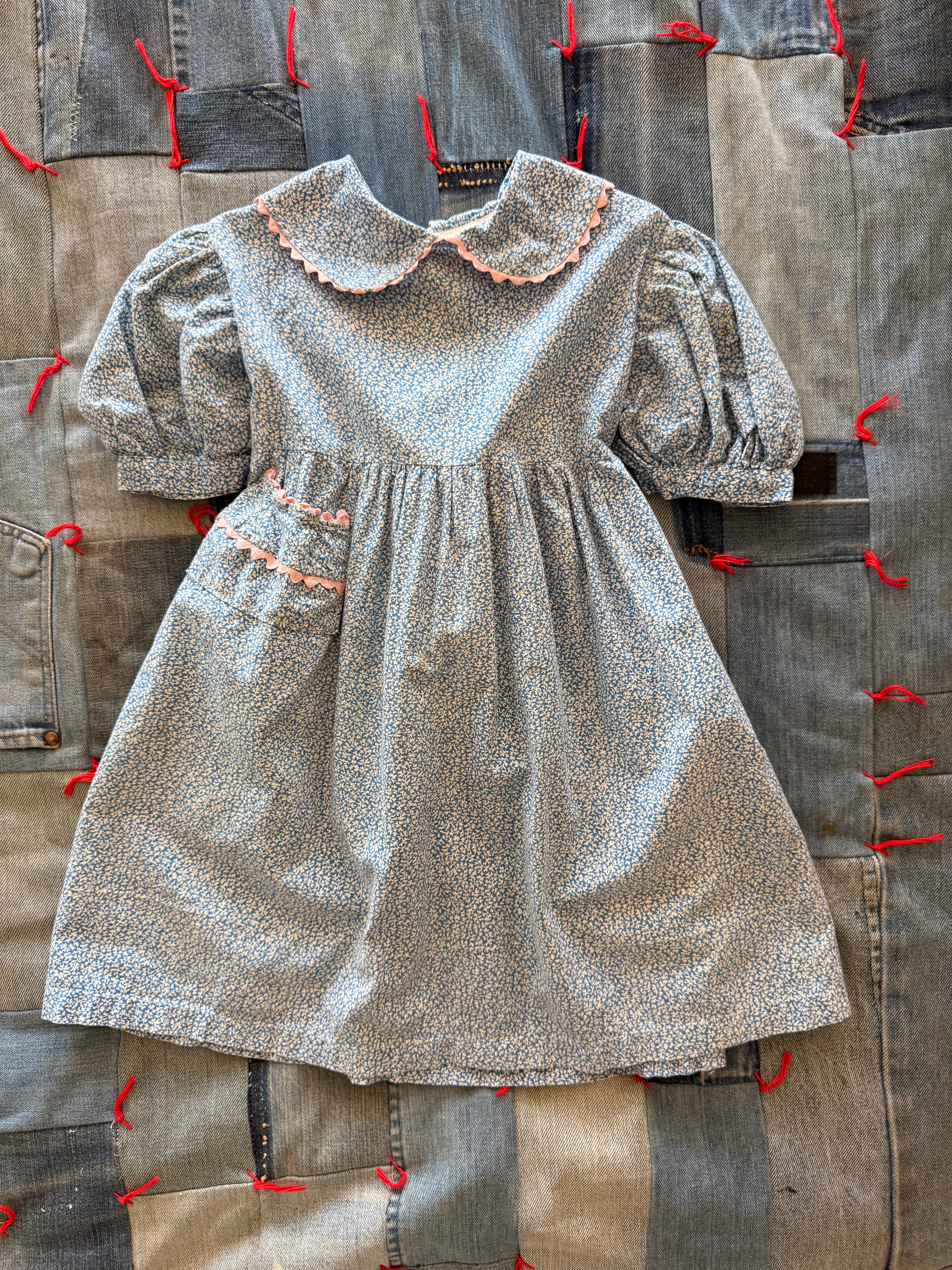 1940s calico & ric rac dress