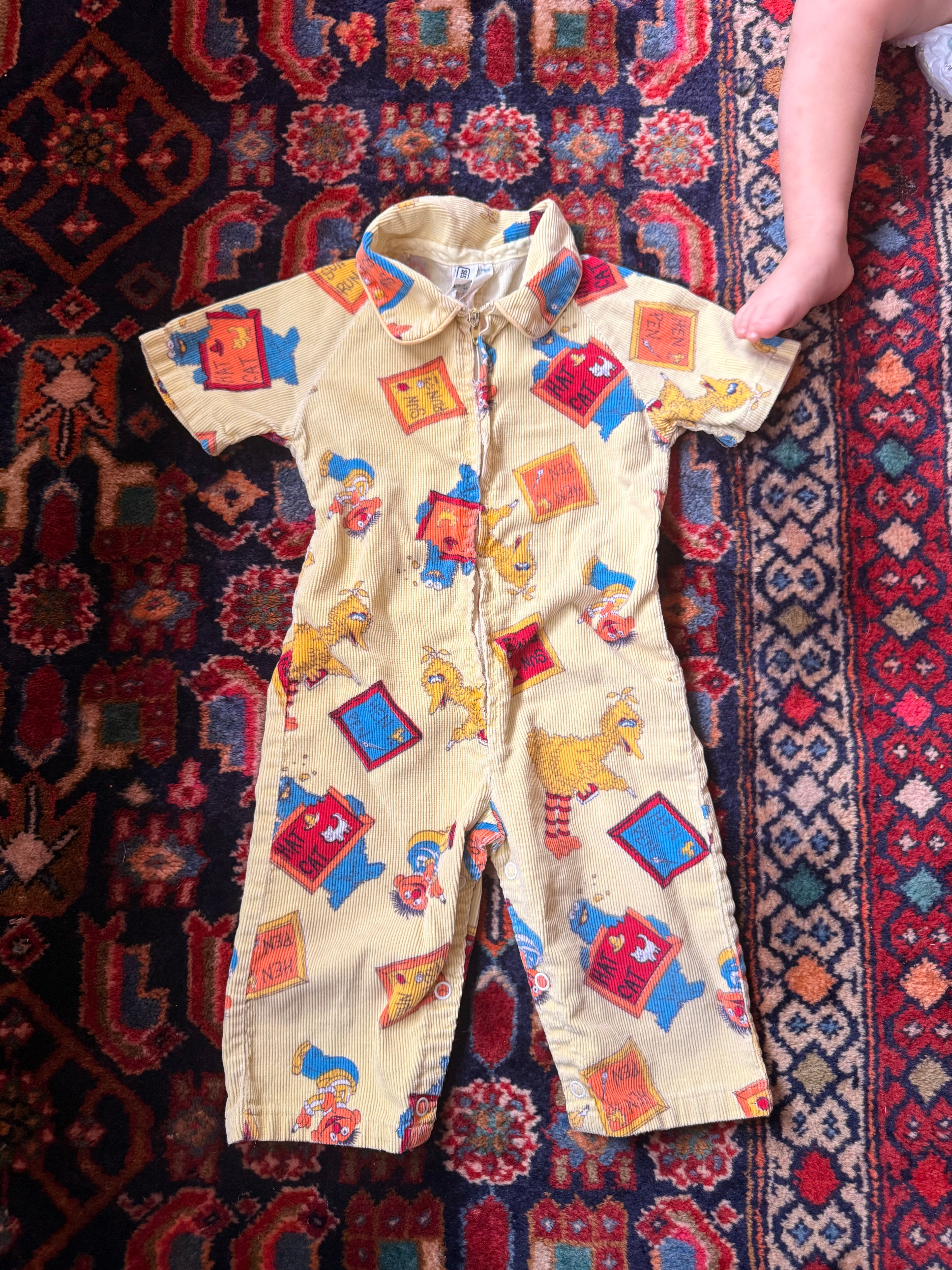 1970s corduroy coverall playsuit