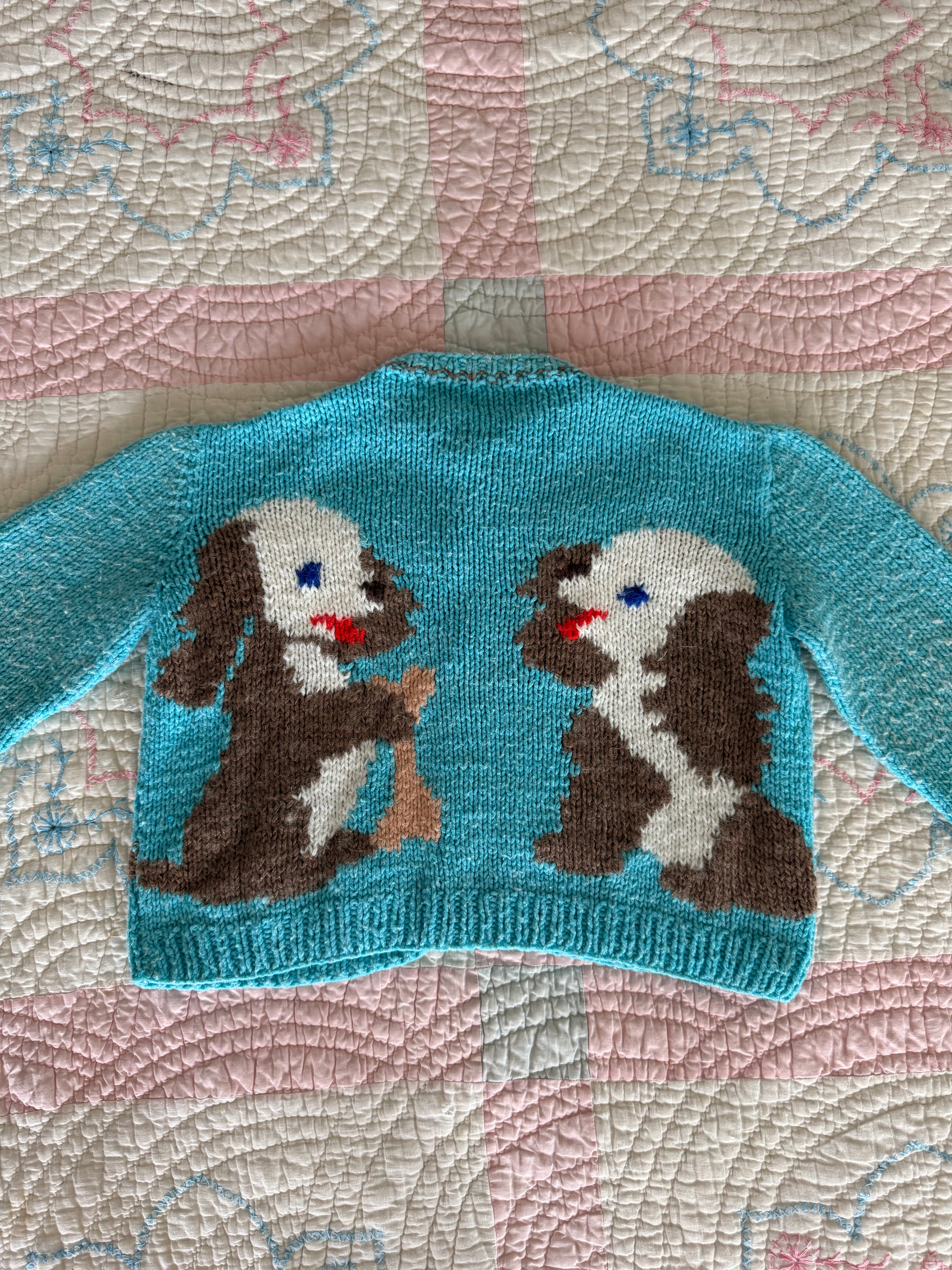 1960s sharing puppy cardigan
