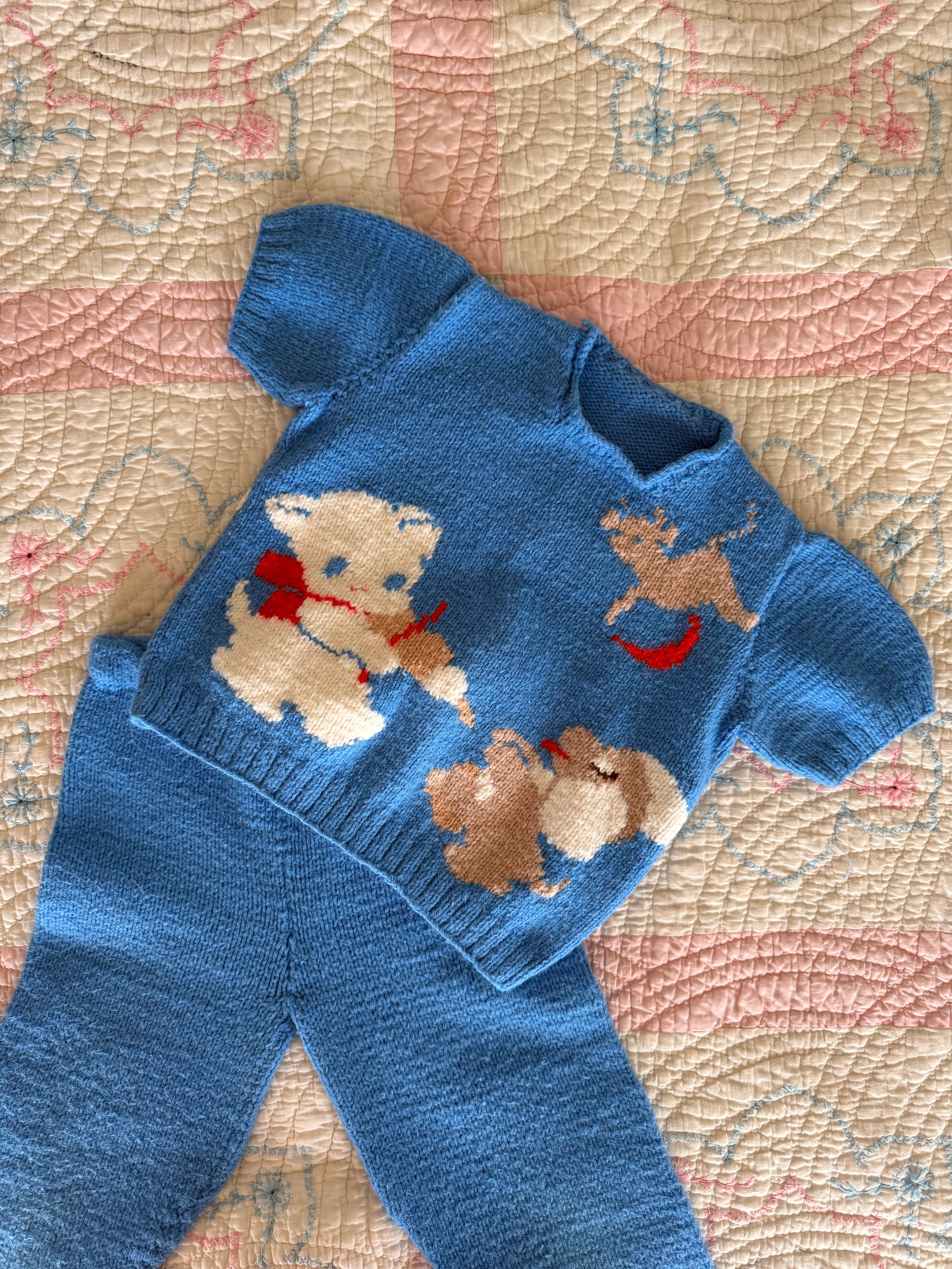 1960s cat & the fiddle, 2 piece knit set