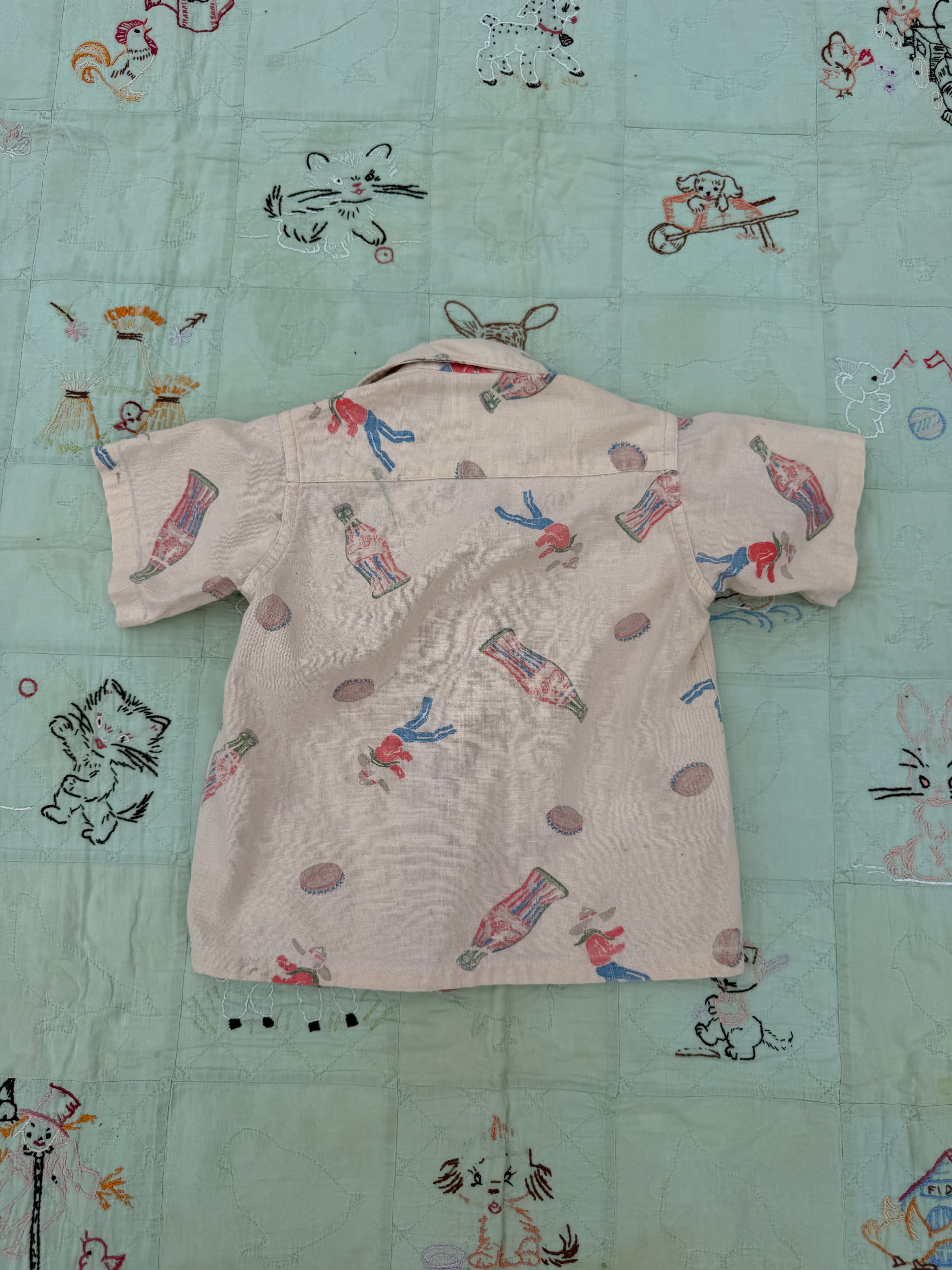 1950s coca cola cowboy button down