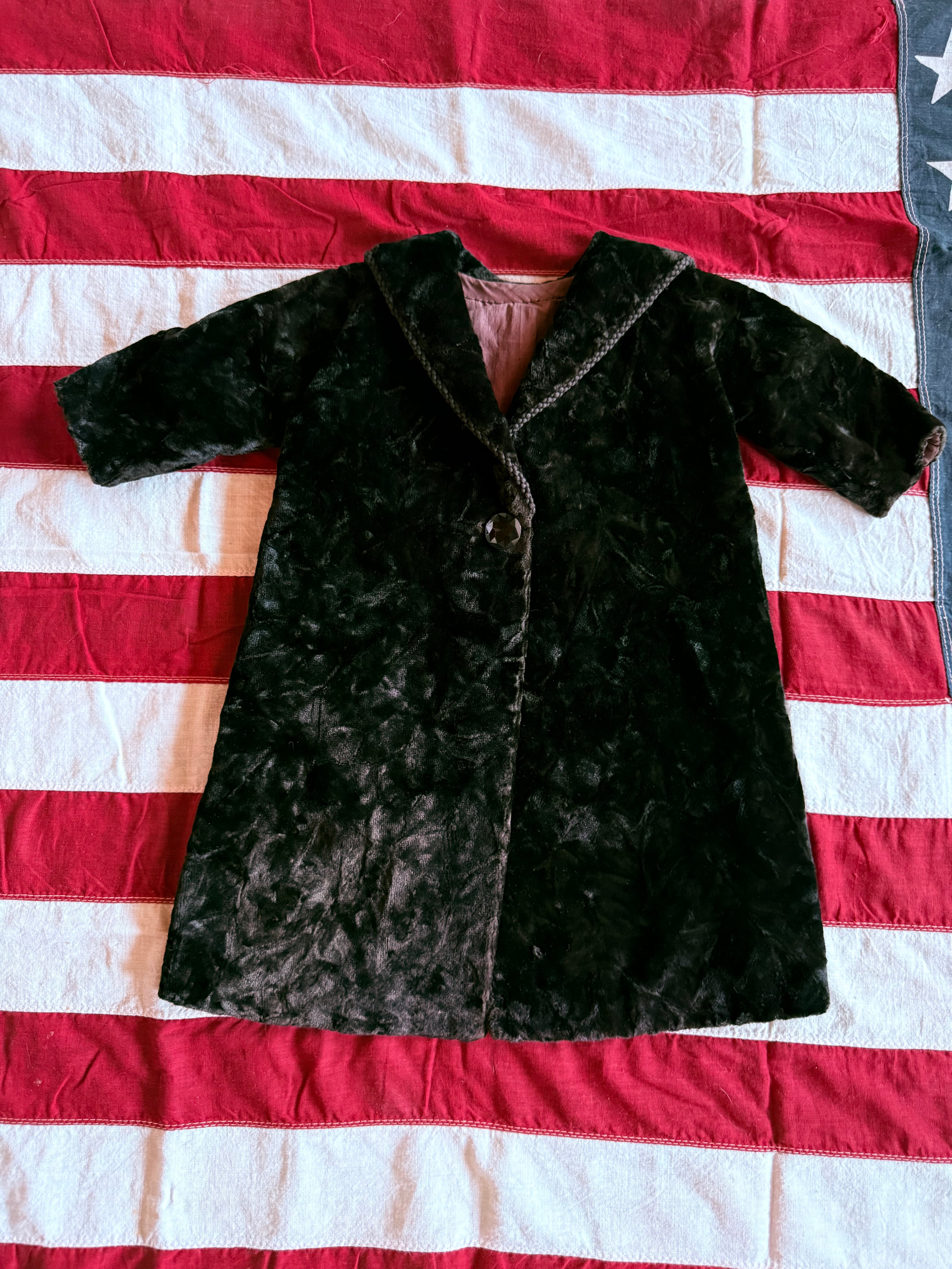 1900s crushed velvet baby full length jacket