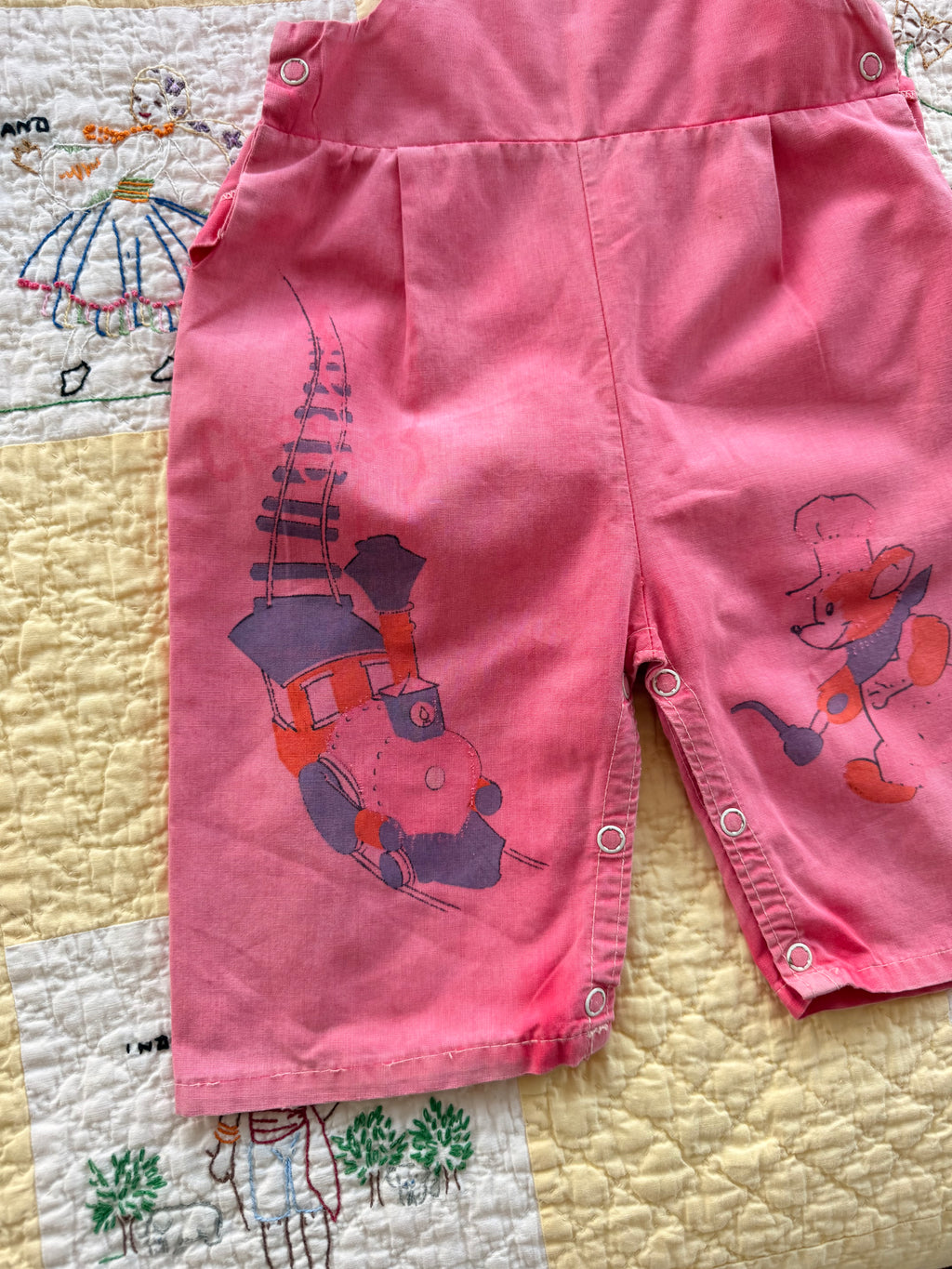 1960s pink train overalls