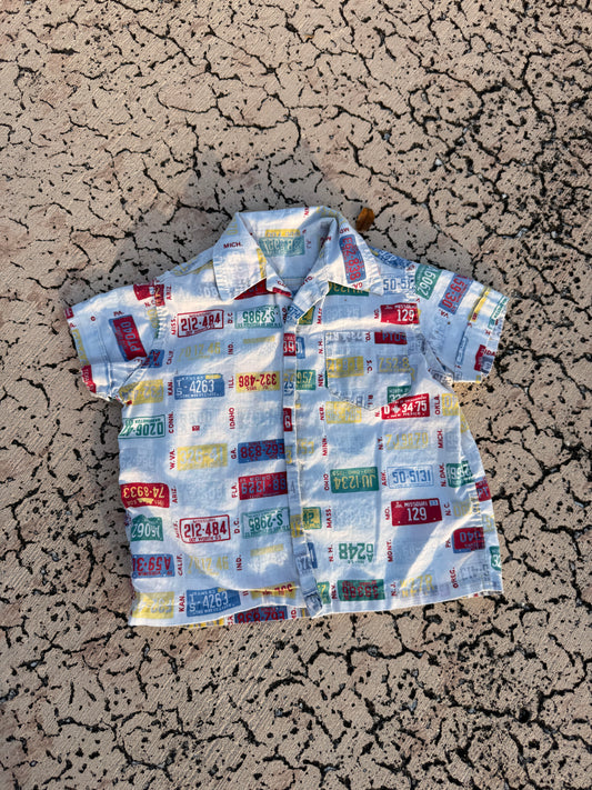 1960s license plate button down