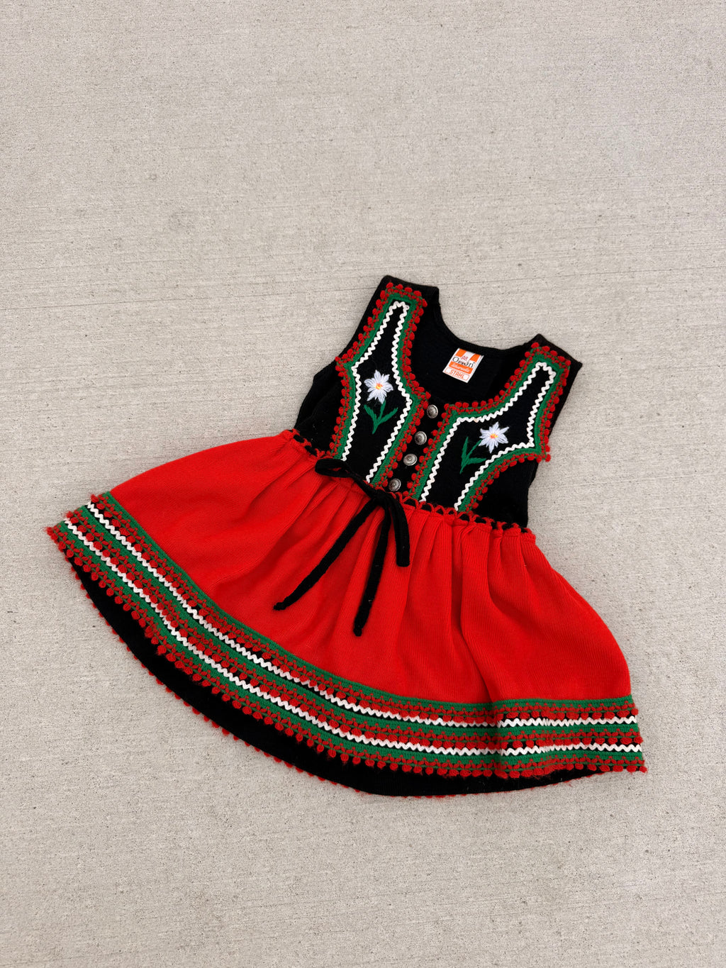 1960s german wool daisy dress