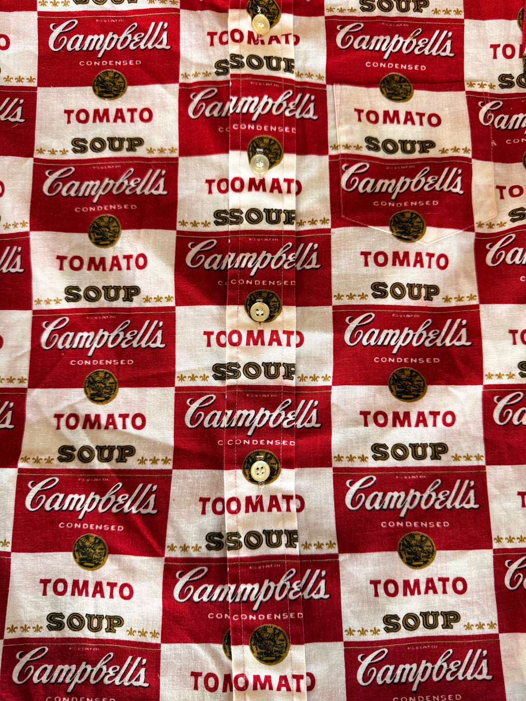 1960s campbell soup button down
