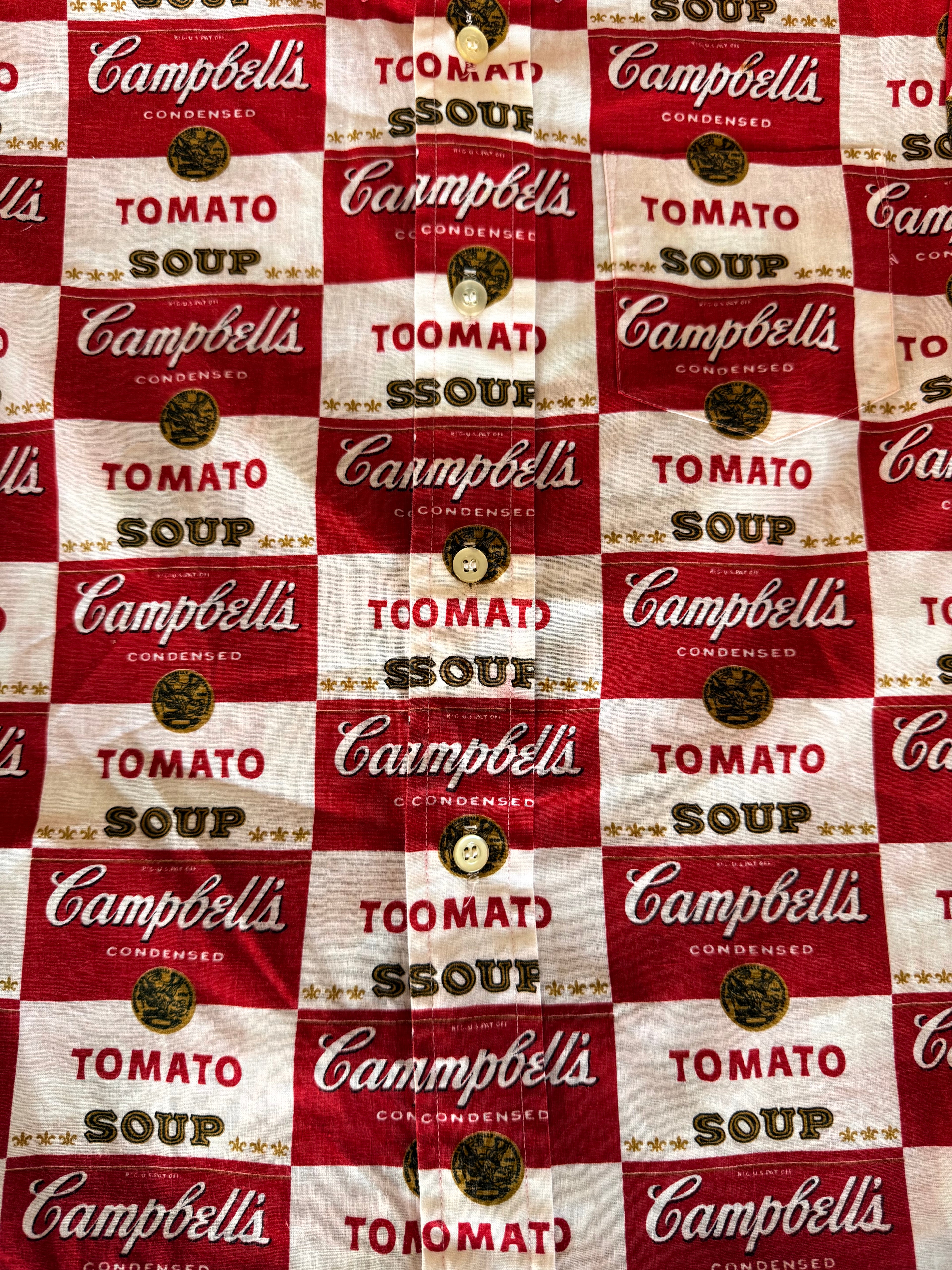 1960s campbell soup button down