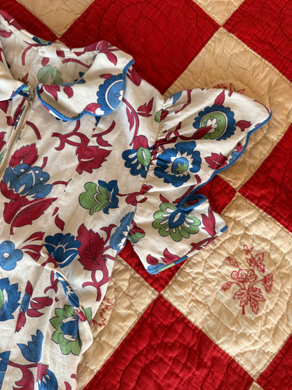 1940s deep florals dress