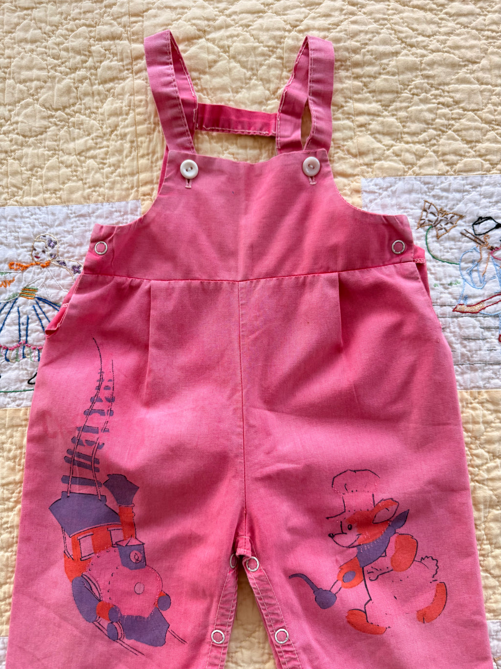 1960s pink train overalls