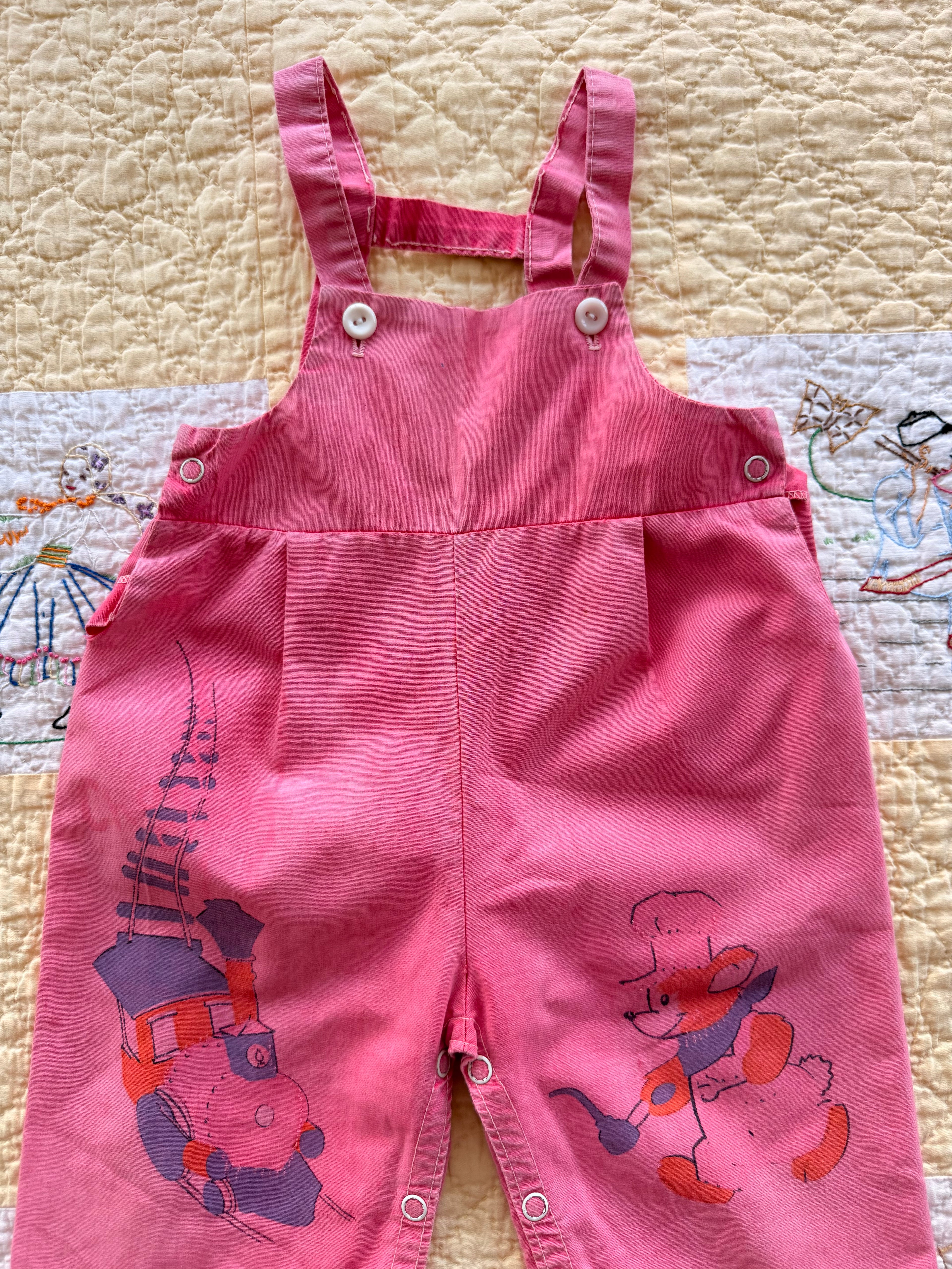 1960s pink train overalls