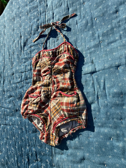 1950s plaid sun suit