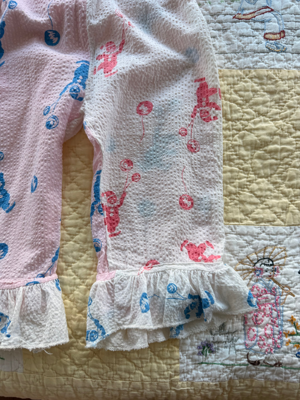 1950s seersucker clown suit