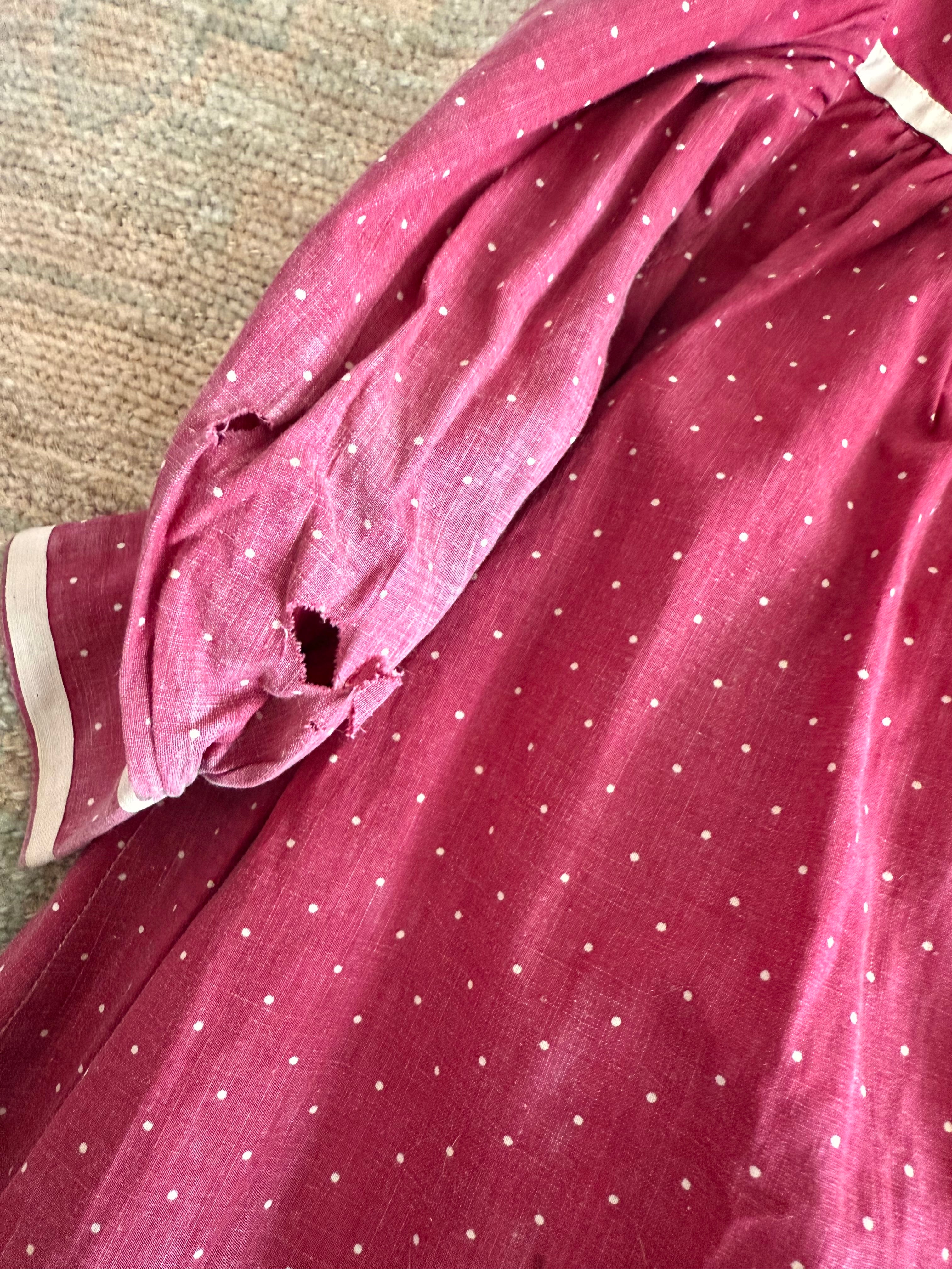 1900s dotted mulberry dress