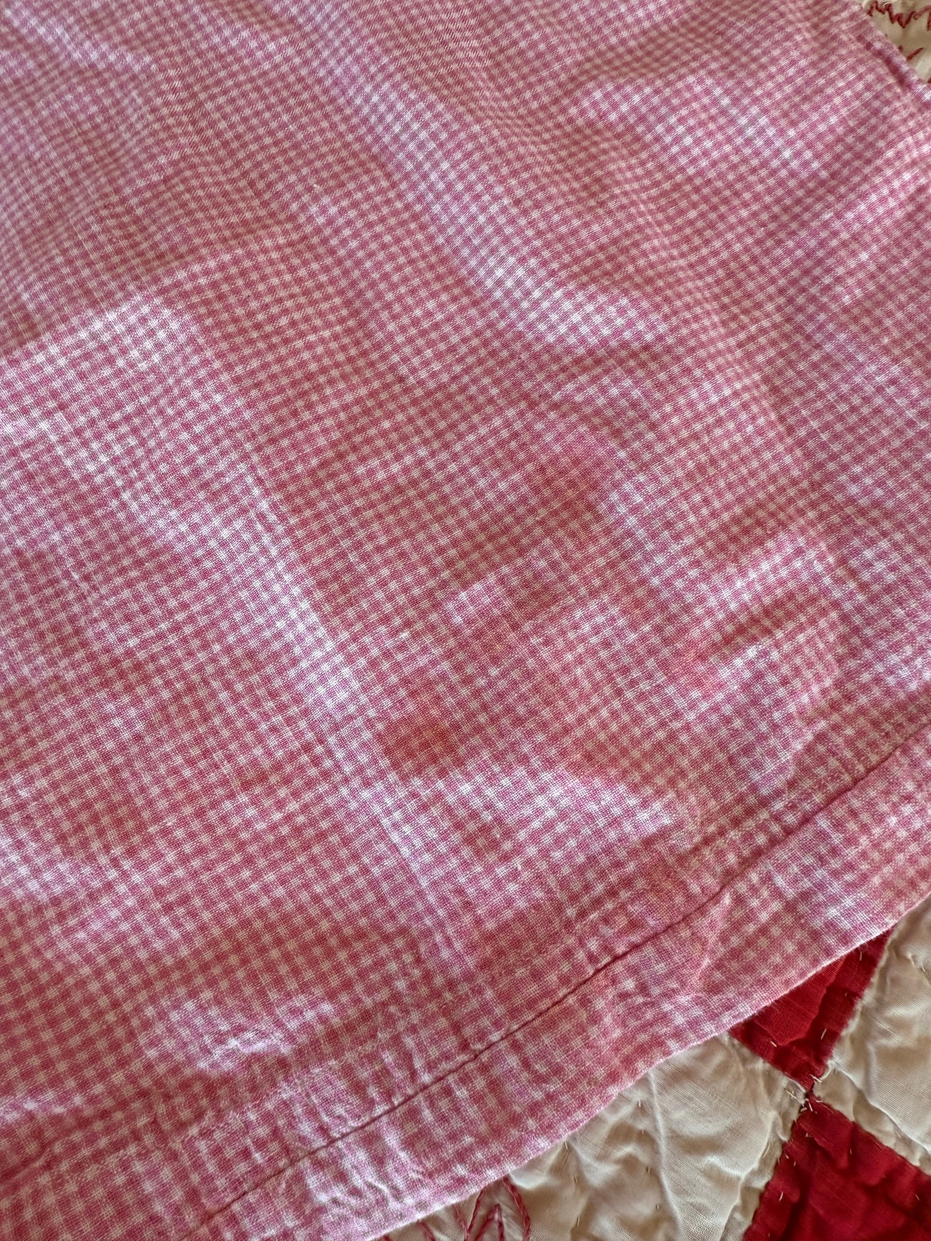 1930s pink gingham tunic dress