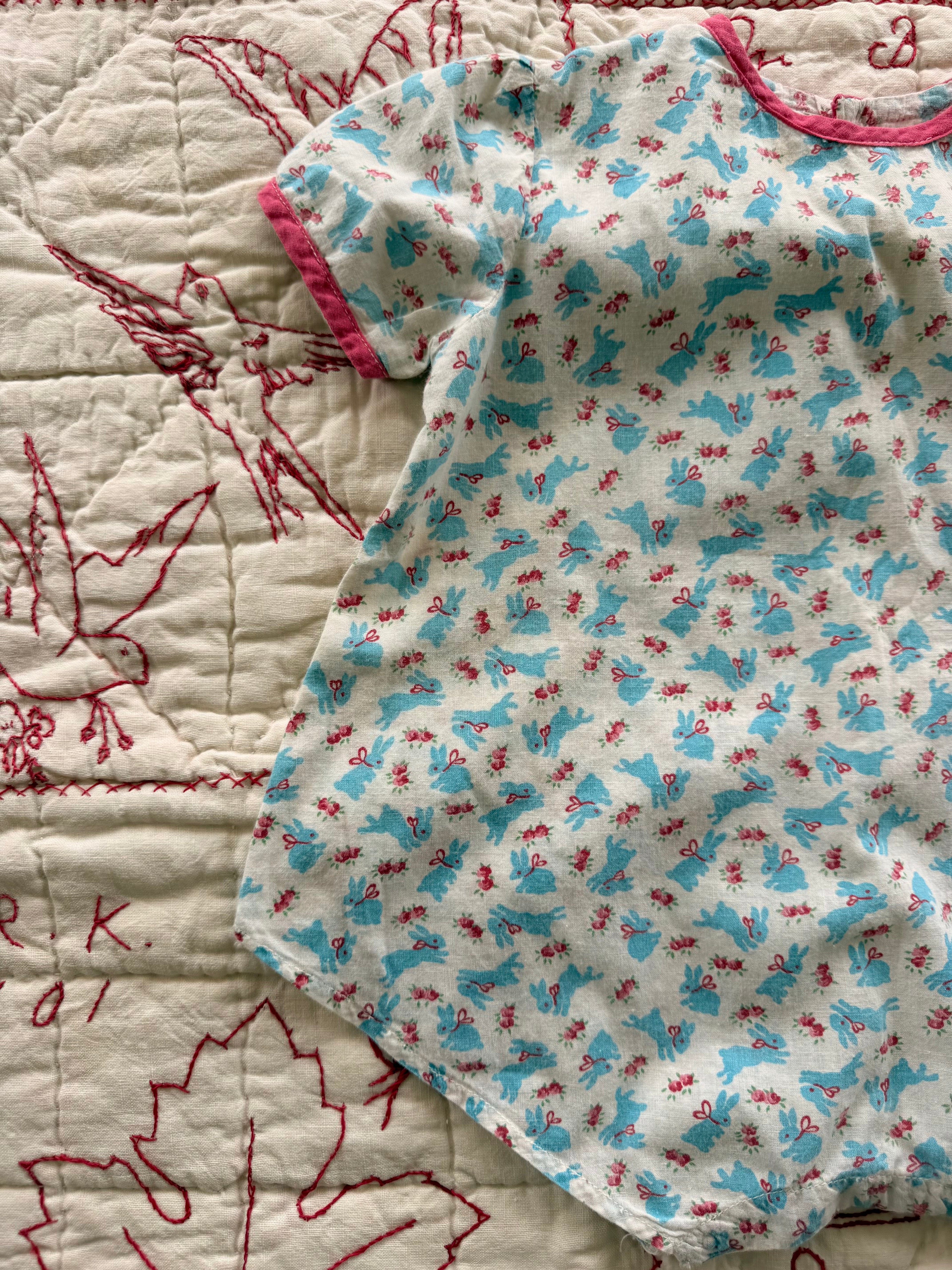 1940s blue bunny romper