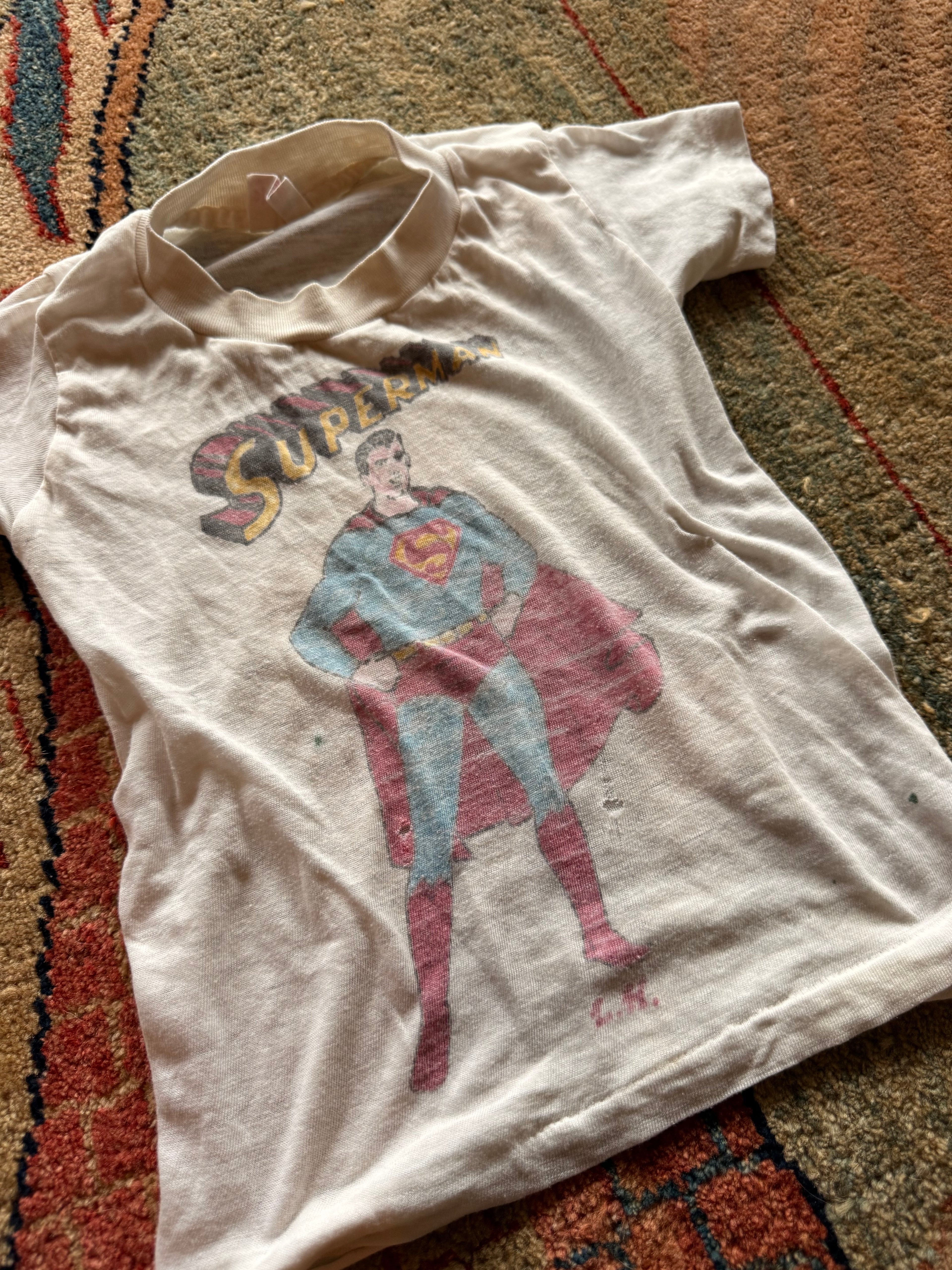 1960s hand drawn superman tee