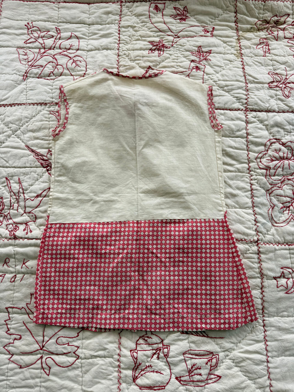 1930s pink check dress
