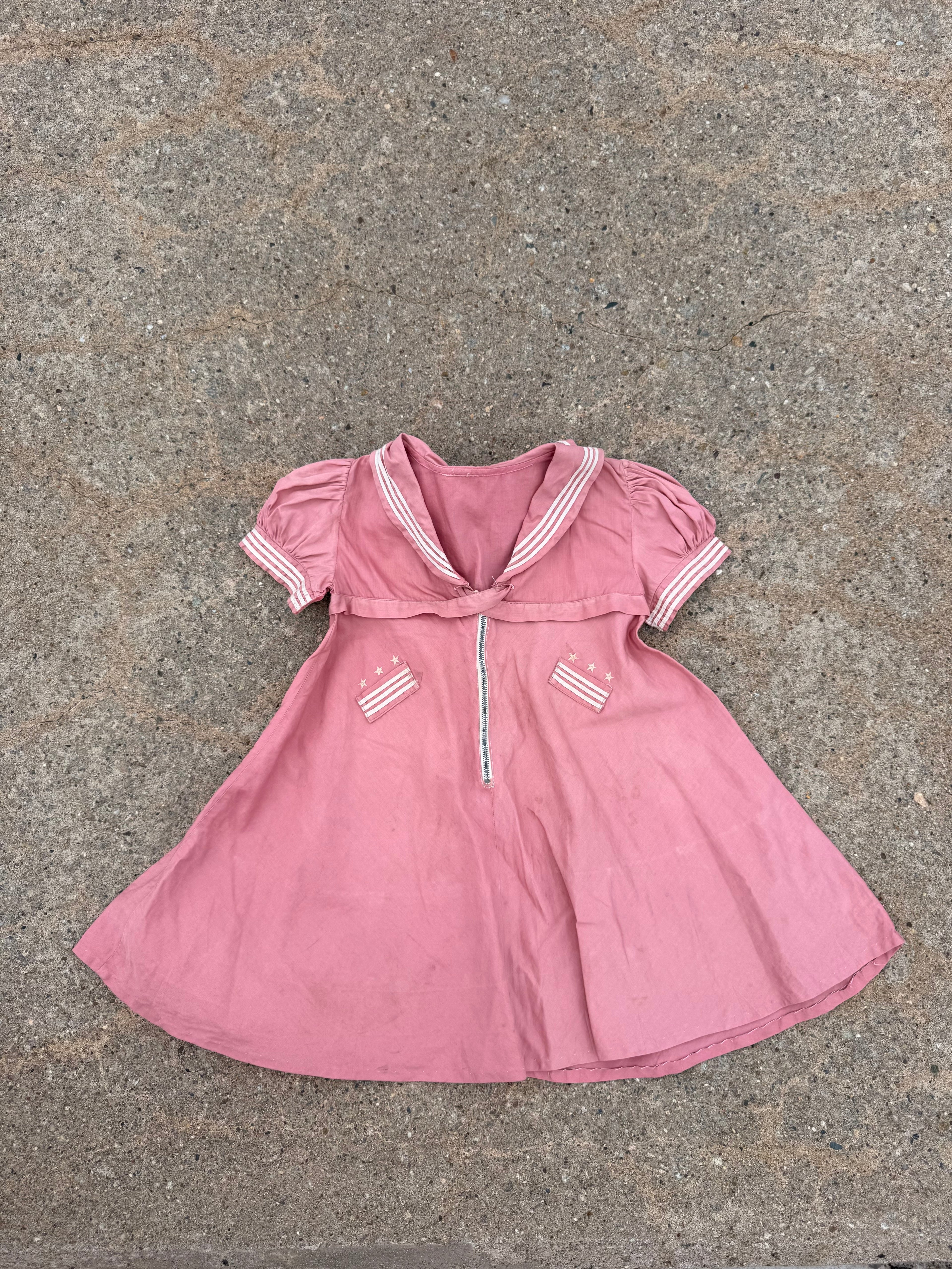 1940s rose sailor girl dress