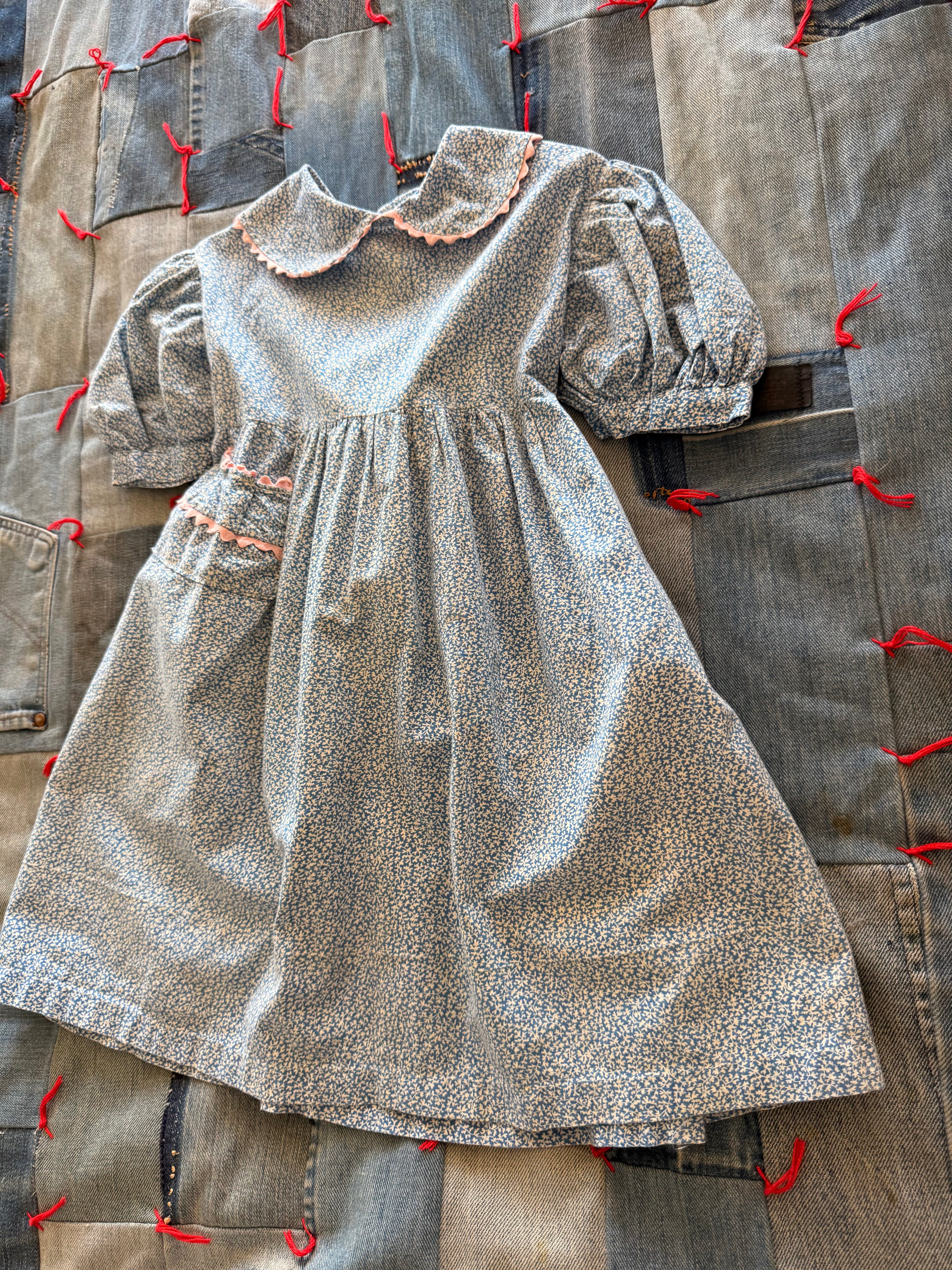 1940s calico & ric rac dress