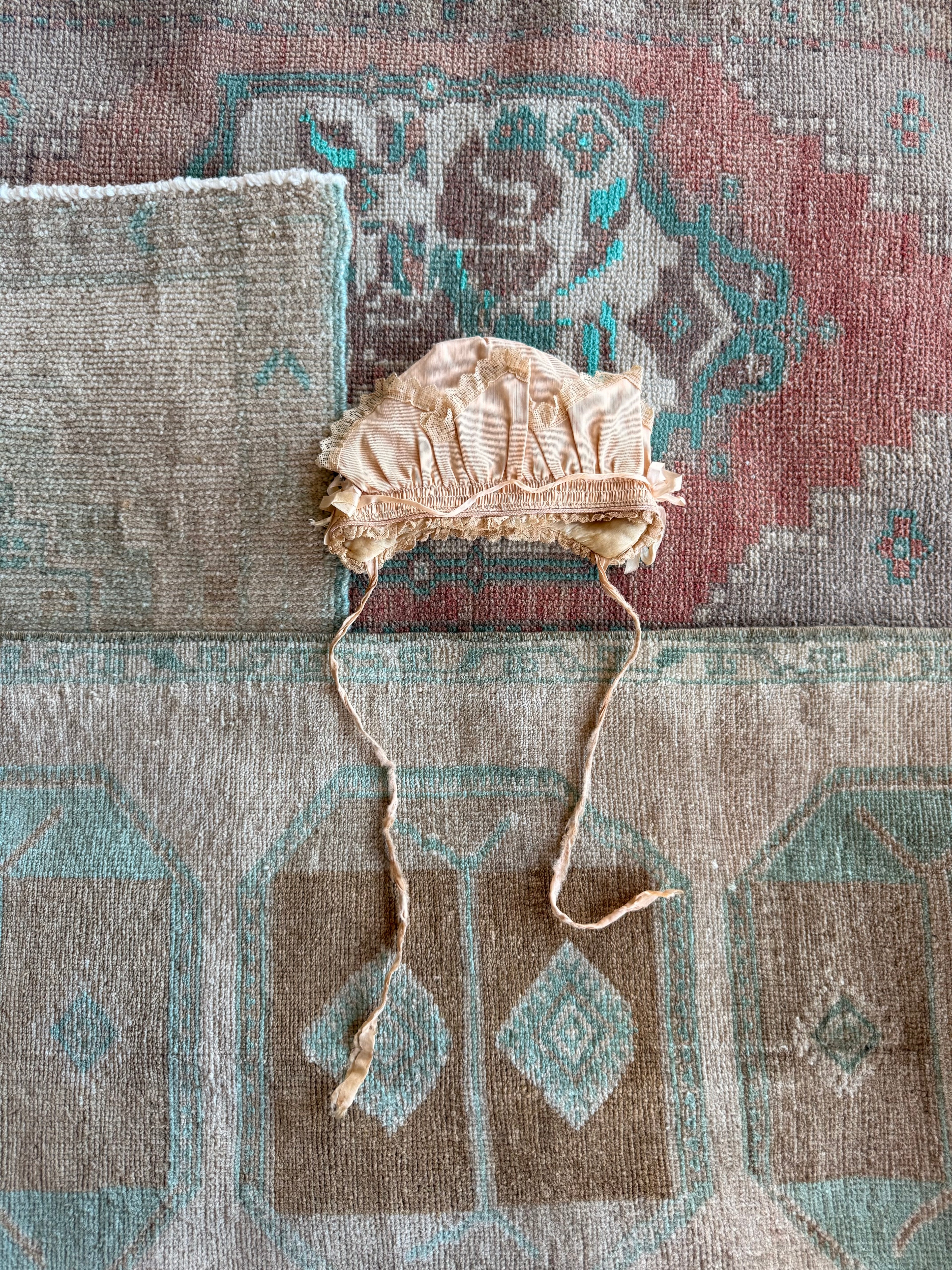 1900s pale pink bonnet