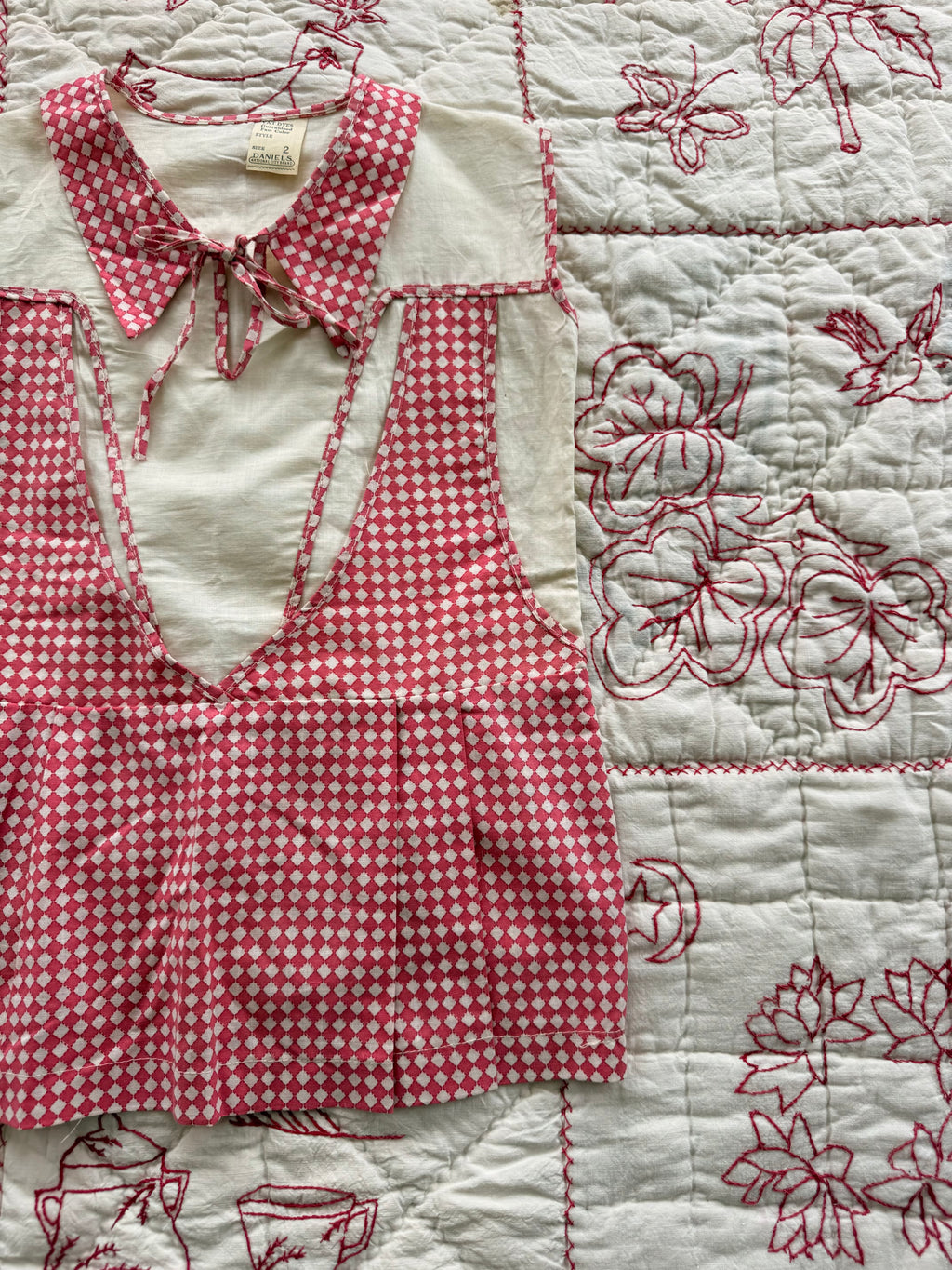 1930s pink check dress