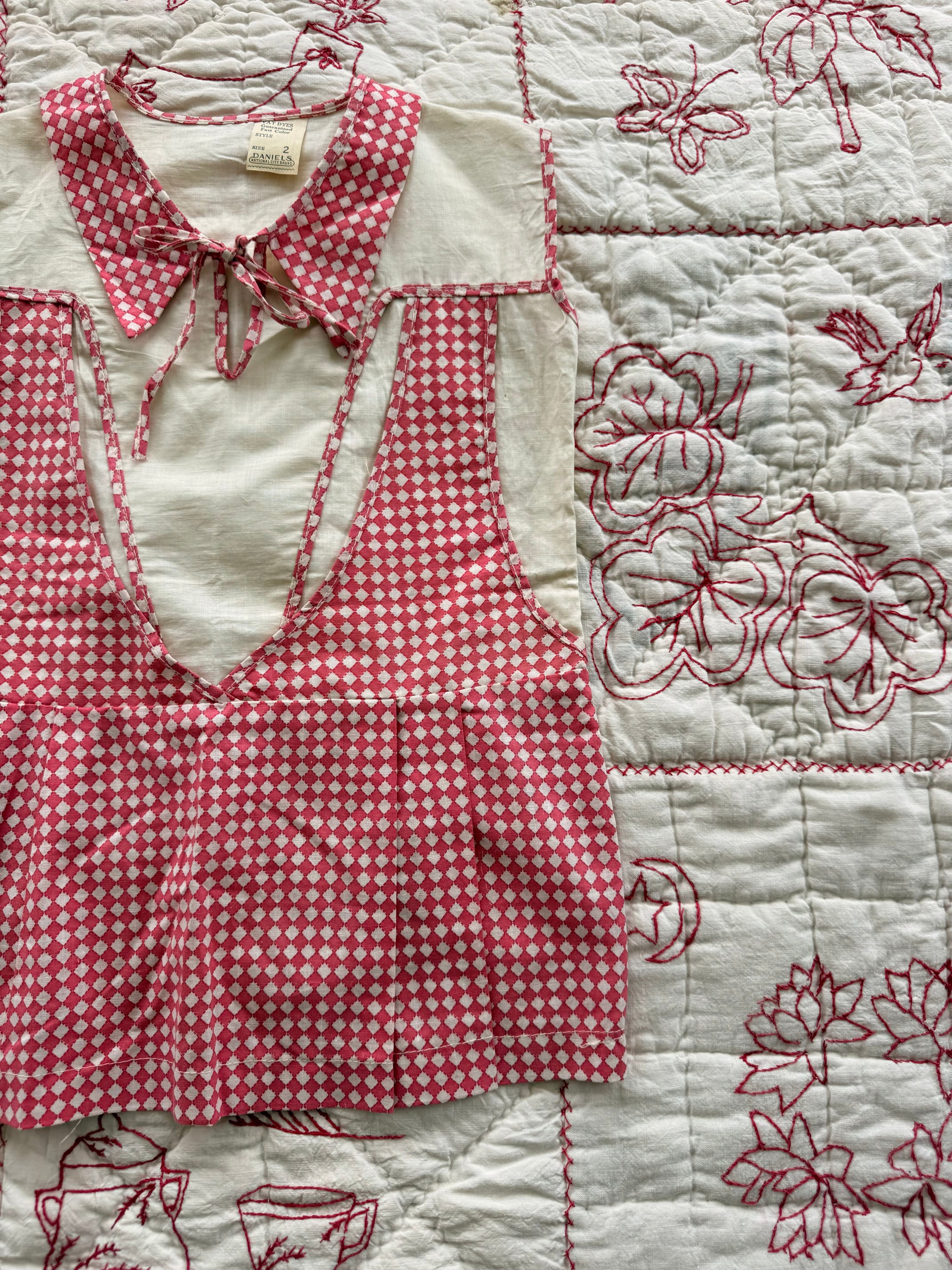 1930s pink check dress
