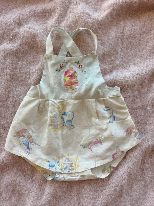 1950s hawaiian folk art romper