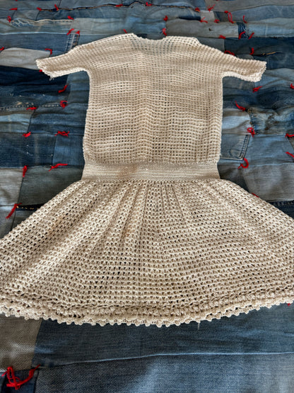 1930s white silk crochet dress