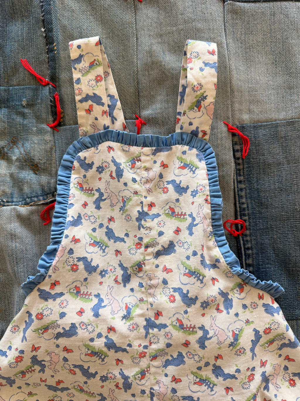 1940s pink & blue bunny romper