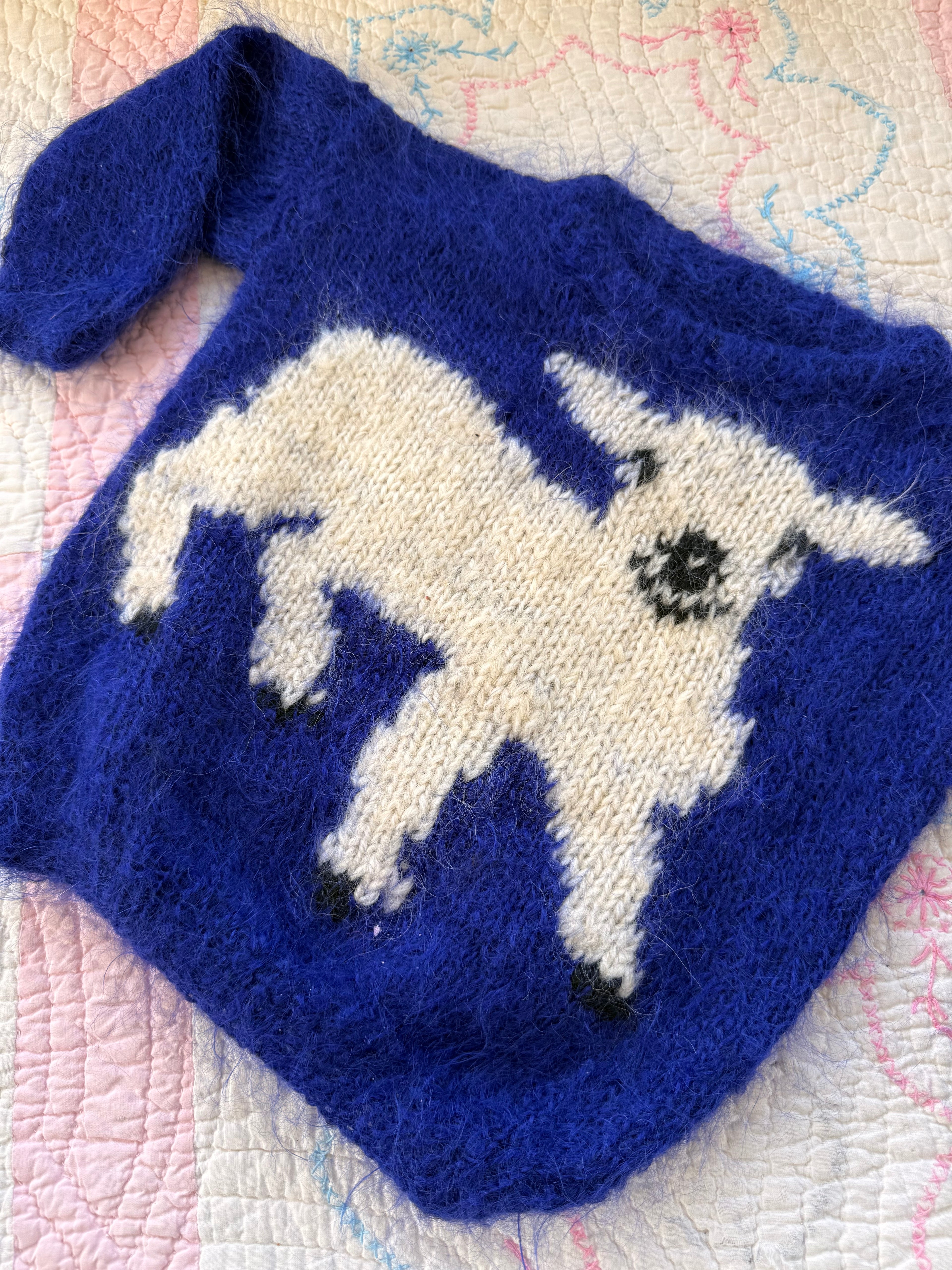 1960s lamb sweater, navy