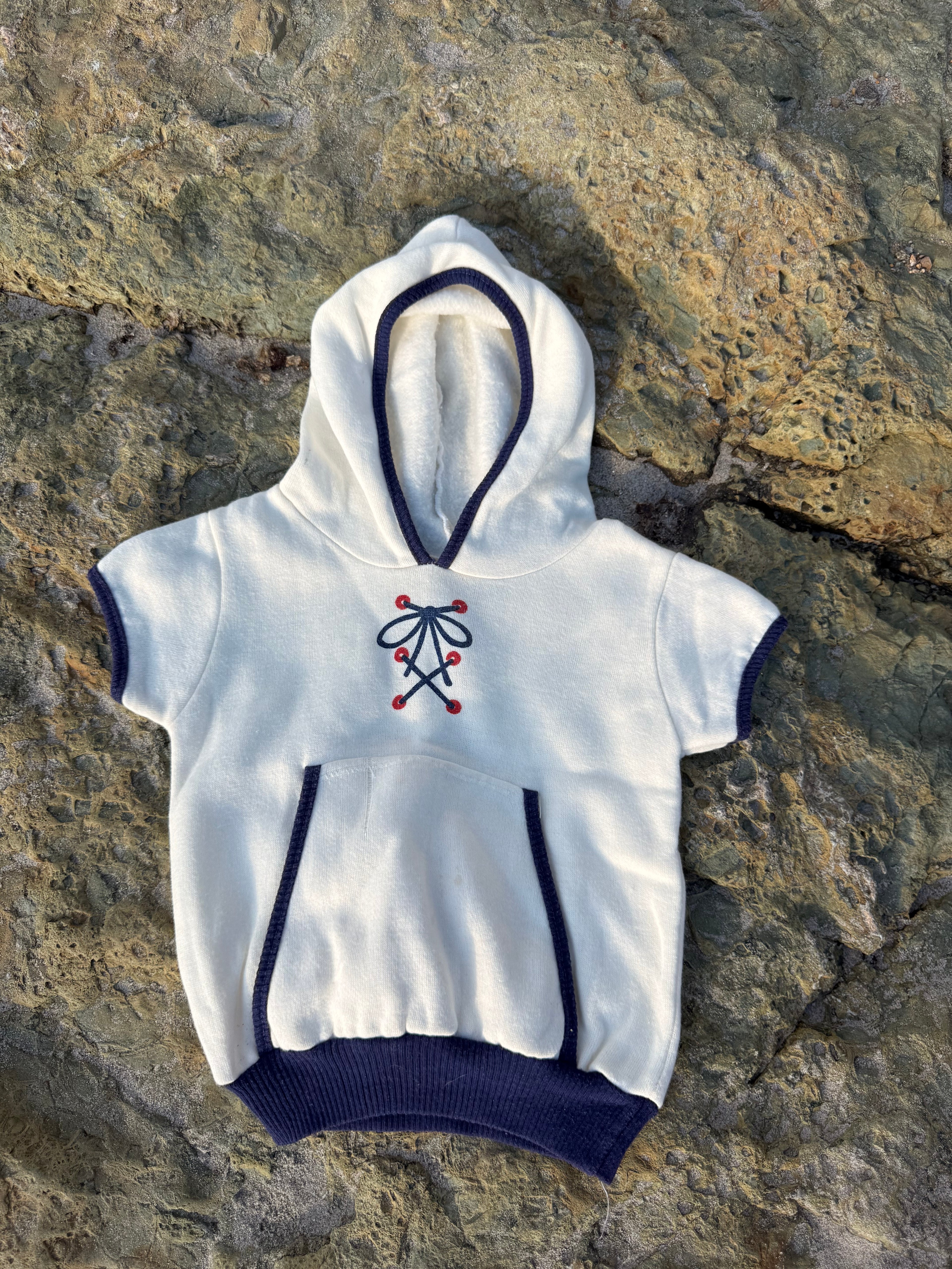 1960s faux lace up hoodie tee