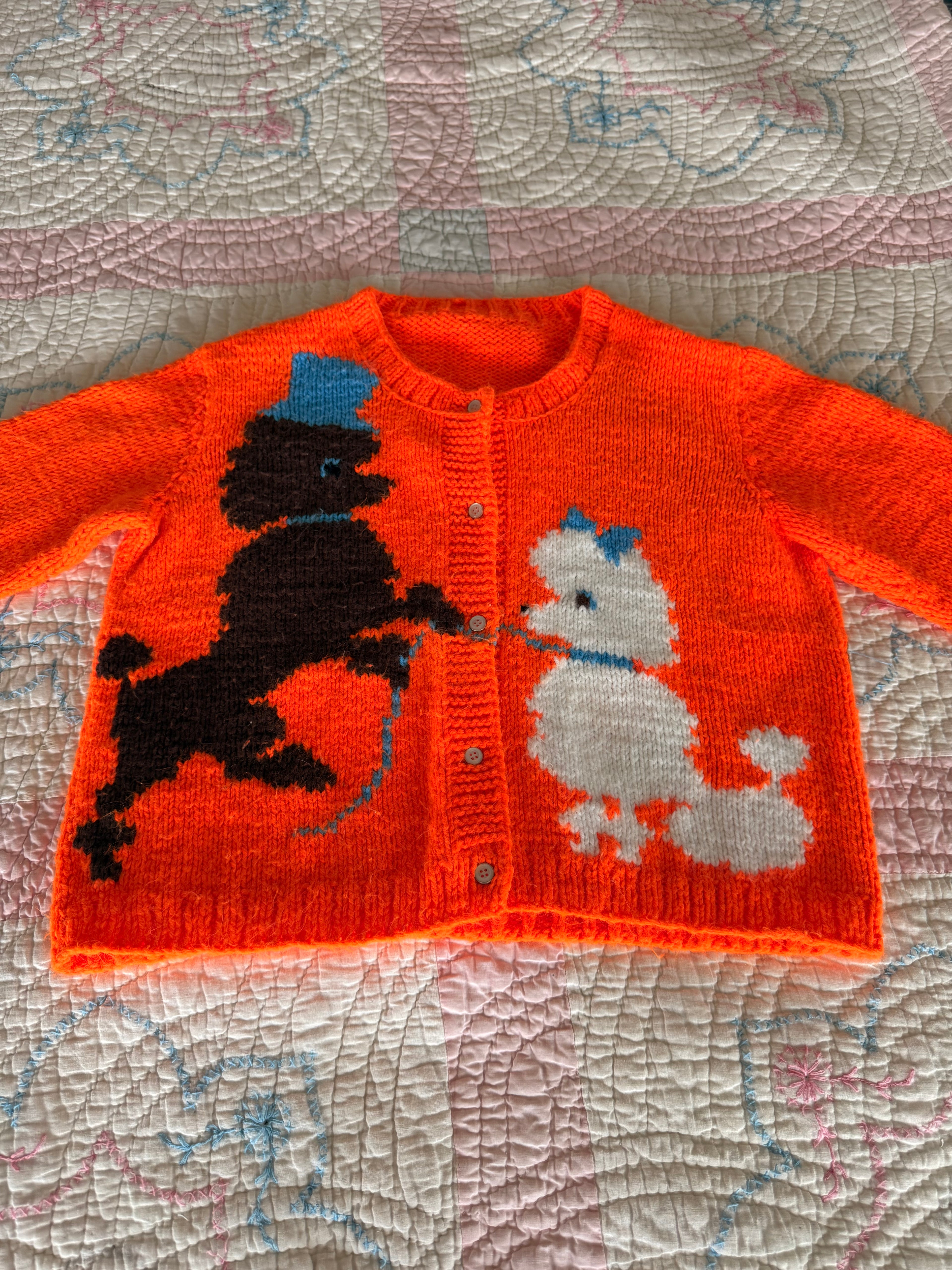 1960s fancy poodle cardigan