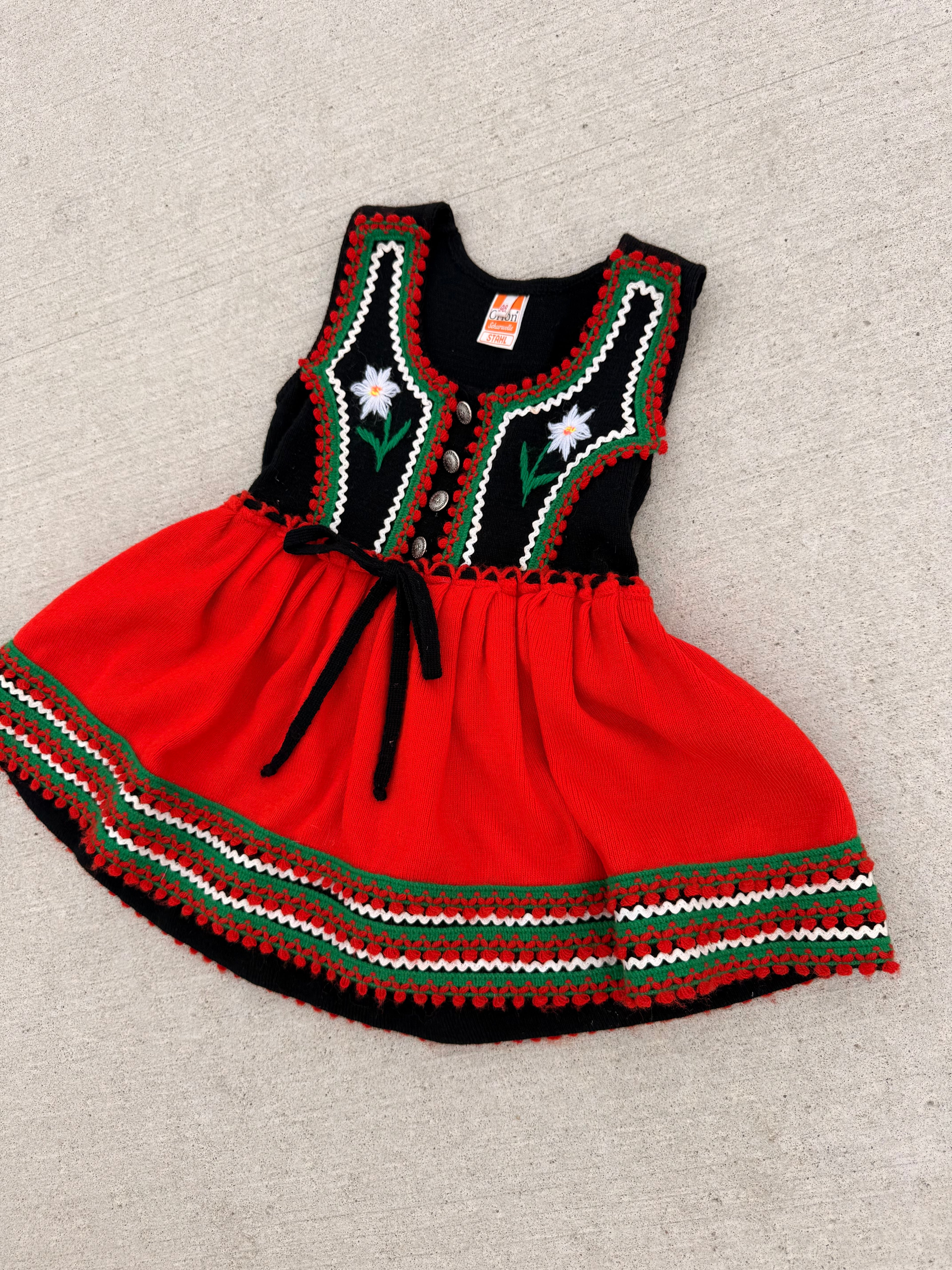 1960s german wool daisy dress